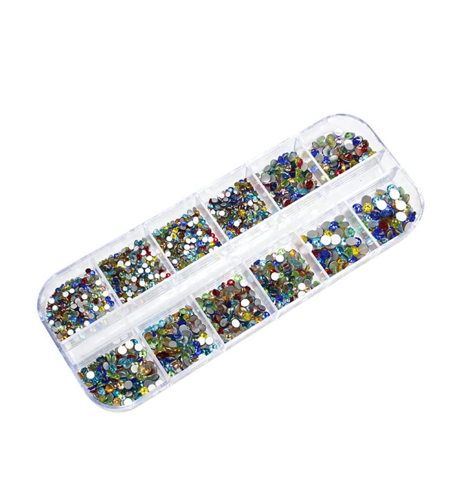 AUklOPVZZ Micro Nail Beads Crystal Rhinestones Professional Gravel Stone DIY Supplies Versatile Usages Eye-catching for Home Use 11color 1440 - Buy Online on GoSupps.com