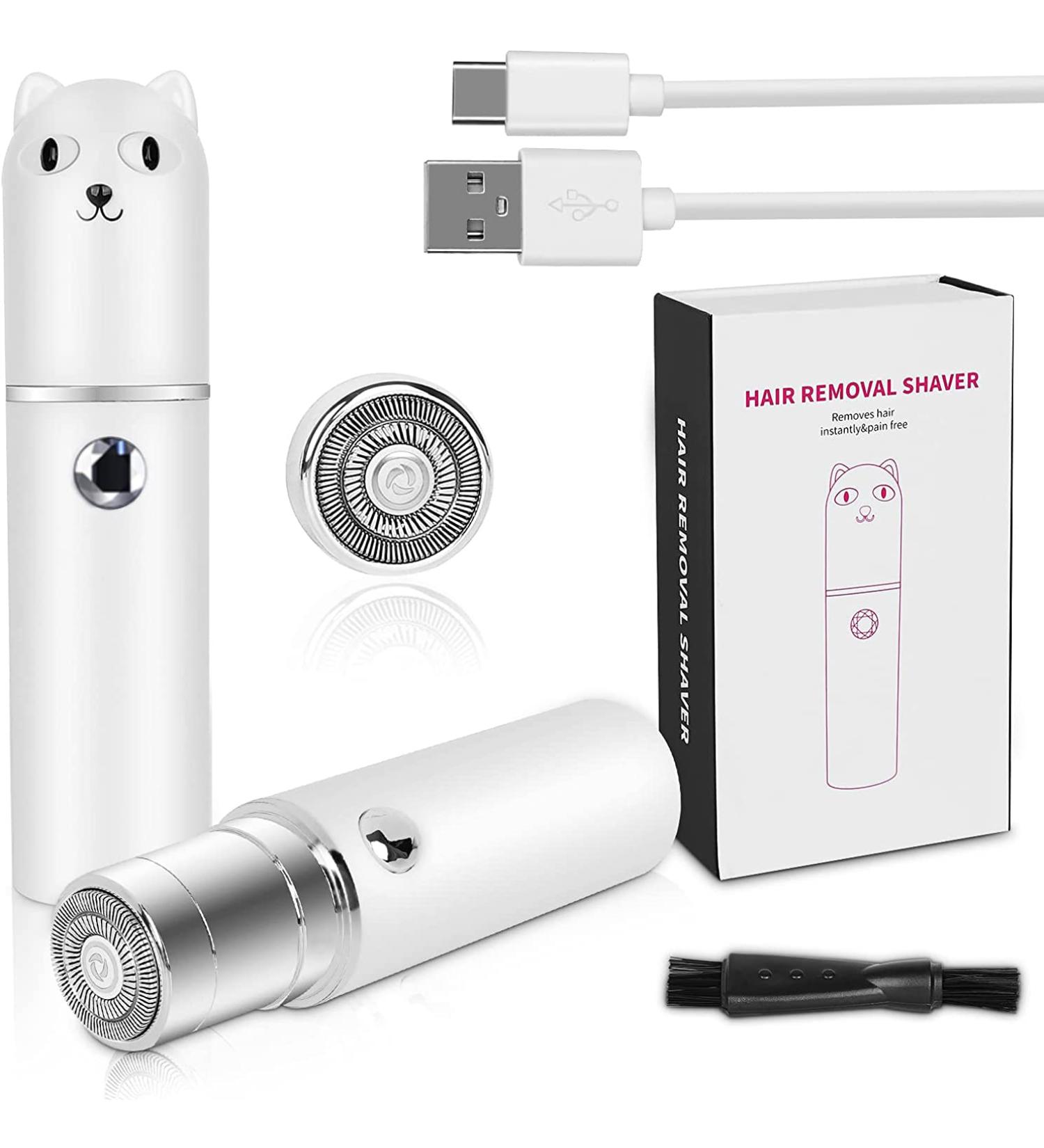 Rechargeable Flawless Hair Remover for Women - Painless Facial Shaver with Noise-Free Electric Design - Includes 1 Replacement Head - Ideal for Face, Upper Lips, Chin, Arms, Legs - Buy Online on GoSupps.com