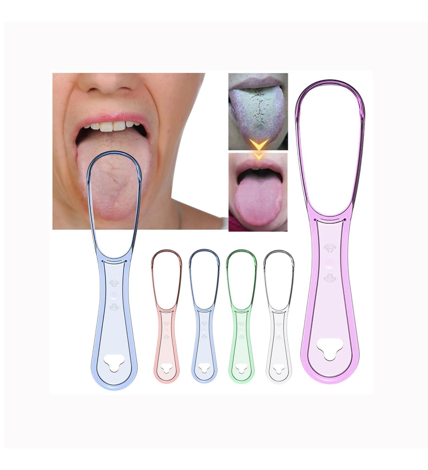 Xiahium Tongue Scraper - Reusable Tongue Cleaner for Adults & Kids - 100% BPA Free - Fight Bad Breath - Oral Care Solution - A-Blue - Buy Online on GoSupps.com