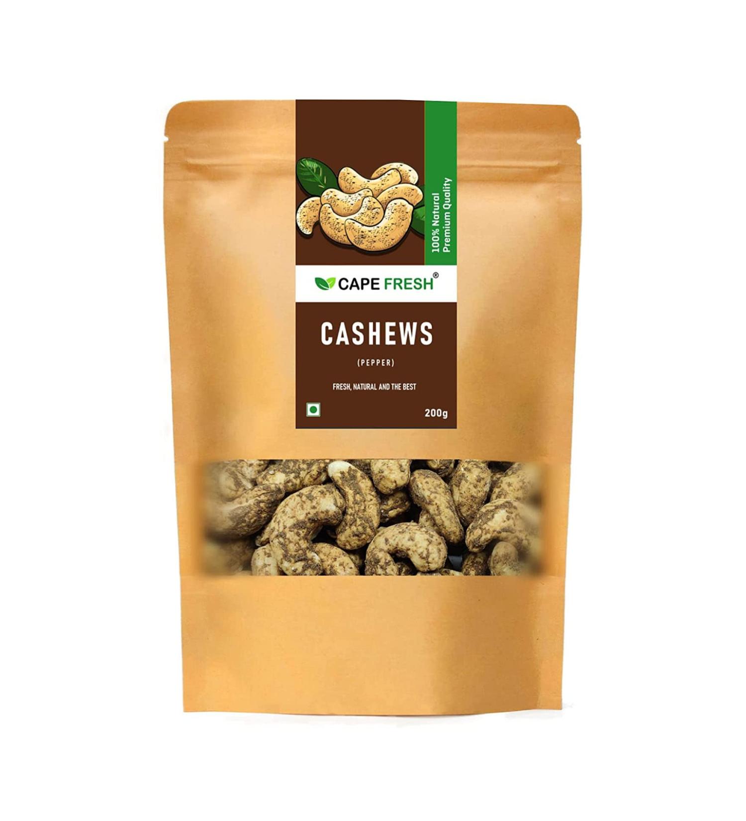 Cape Fresh Pepper Cashew 200g | Roasted & Salted Black Pepper Cashew