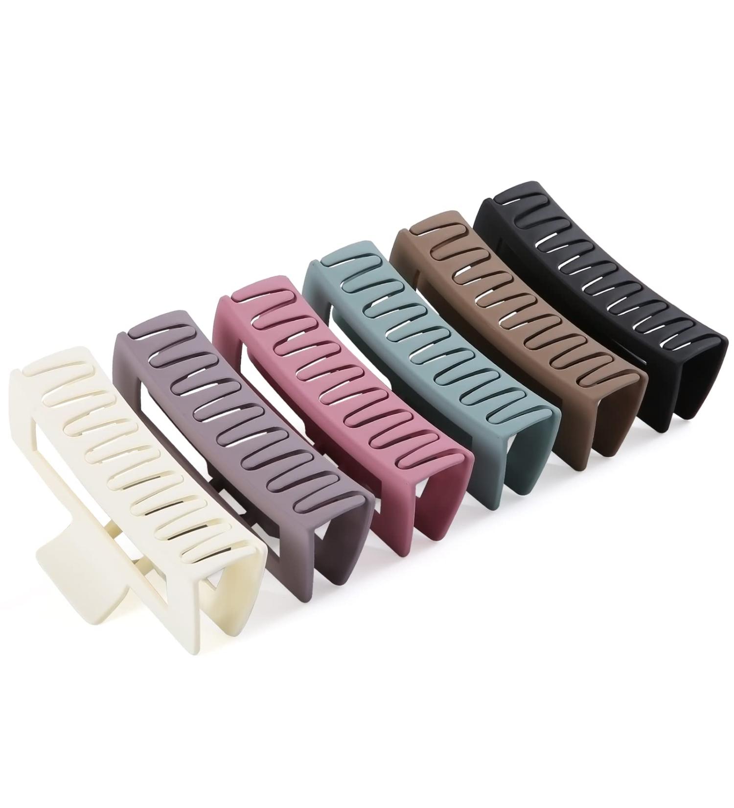 5 Inch Extra Large Claw Clips for Thick Long Curly Hair - Durable Matte Finish, Strong Hold Hair Claw Clips - Oversized Non-slip Square Hair Clips for Women - Cute Jumbo Hair Accessories in Multi Colors - Buy Online on GoSupps.com