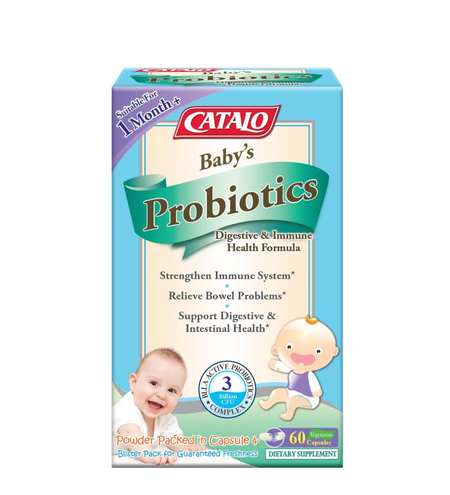Catalo Naturals Baby Probiotics - Digestive & Immune Health 60 Veg Capsules, 3 Billion CFU - Buy Online on GoSupps.com