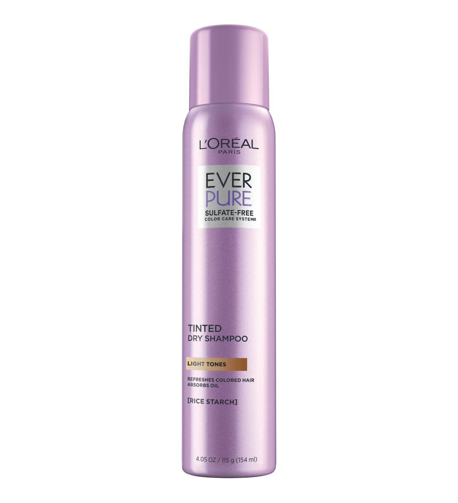 L'Oreal Paris EverPure Sulfate Free Tinted Dry Shampoo for Blonde Hair - 4 fl oz | Vegan Formula | Paraben & Gluten Free - Buy Online on GoSupps.com