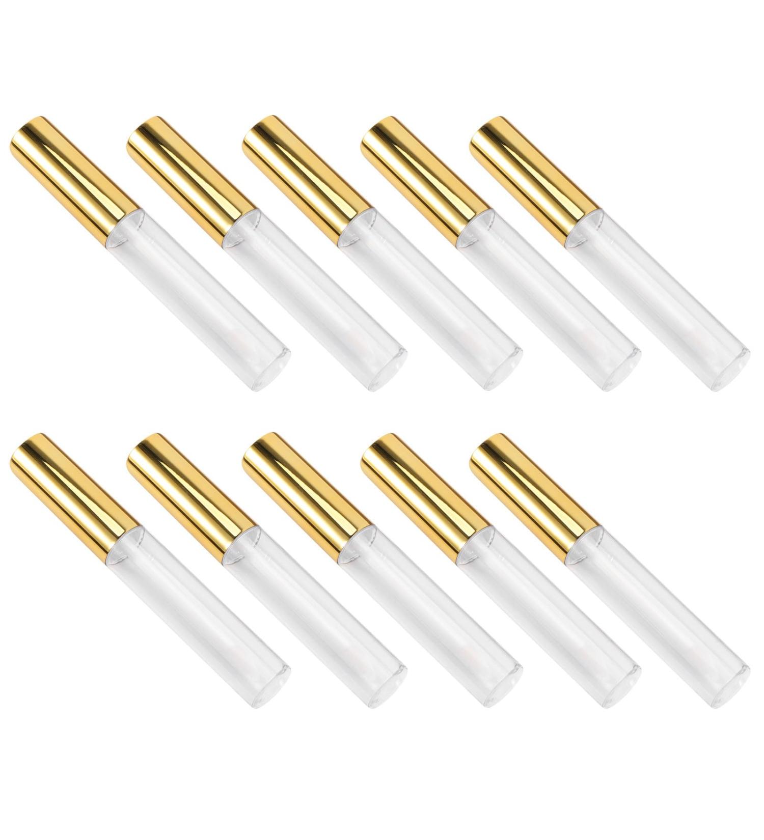Sewroro Lot de 10 Tubes L vres Brillants Vides 10 Ml Transparents Bouchon Dor Tube Rond en Plastique L ger pour Gloss Huiles L vres et Rouges Liquides Usage Cosm tique Quotidien - Buy Online on GoSupps.com