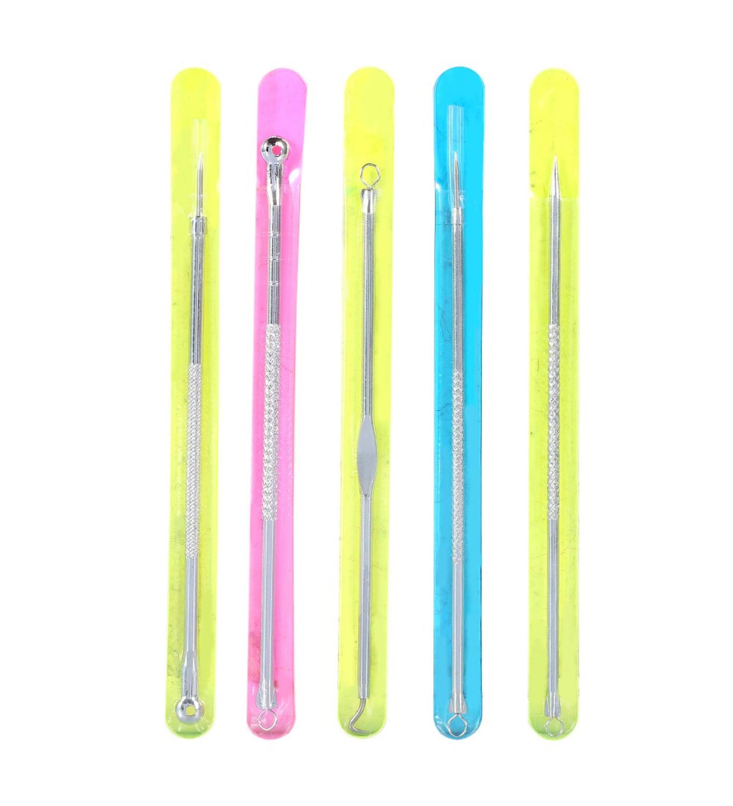 Shop 5pcs Stainless Steel Blackhead Removal Tool Set - Double-Ended Acne & Pimple Tool for Effective Skin Care - Buy Online on GoSupps.com