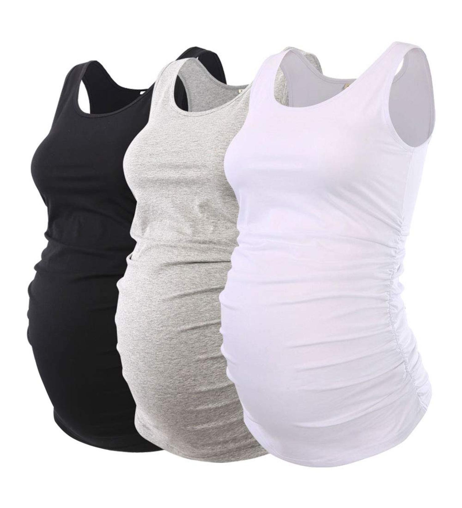 Love2Mi 3 Pcs Maternity Top Maternity Clothes Maternity Top Maternity Shirt M Black+white+grey - Buy Online on GoSupps.com