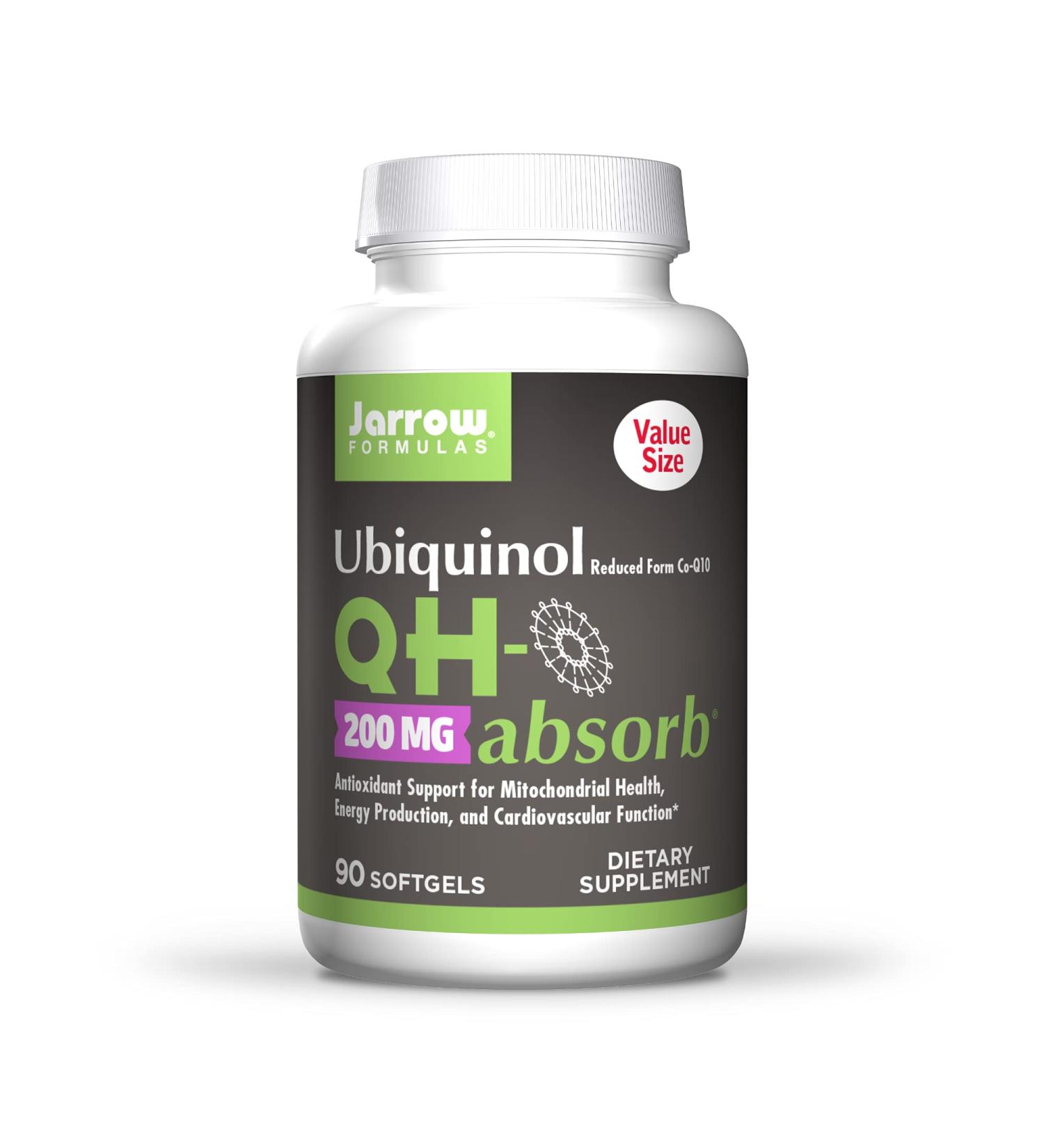 Jarrow Formulas Ubiquinol QH-Absorb 200 mg | 90 Softgels - Premium Antioxidant Support - Buy Online on GoSupps.com