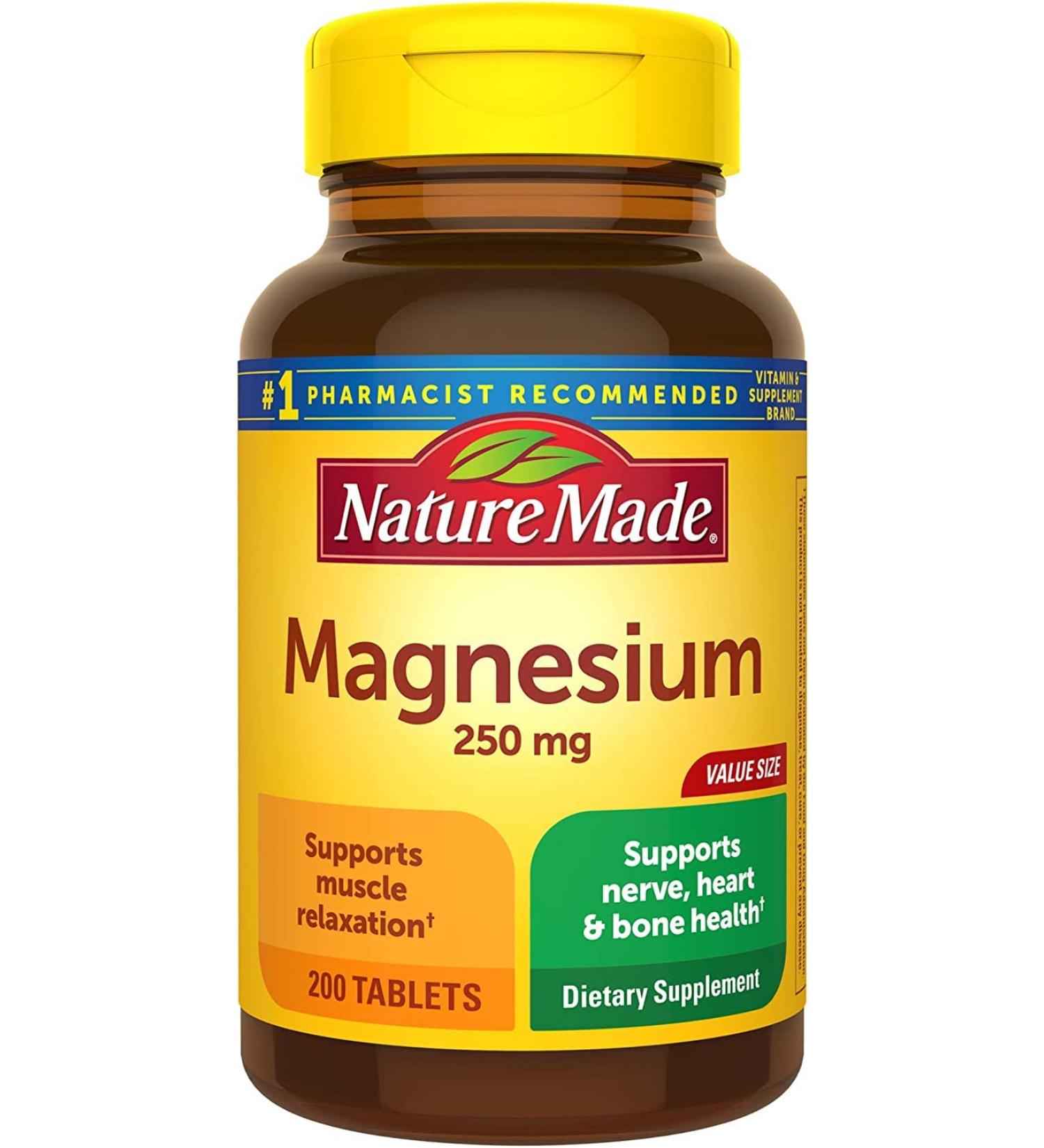 Nature Made Magnesium 250mg Tablets 200 ea