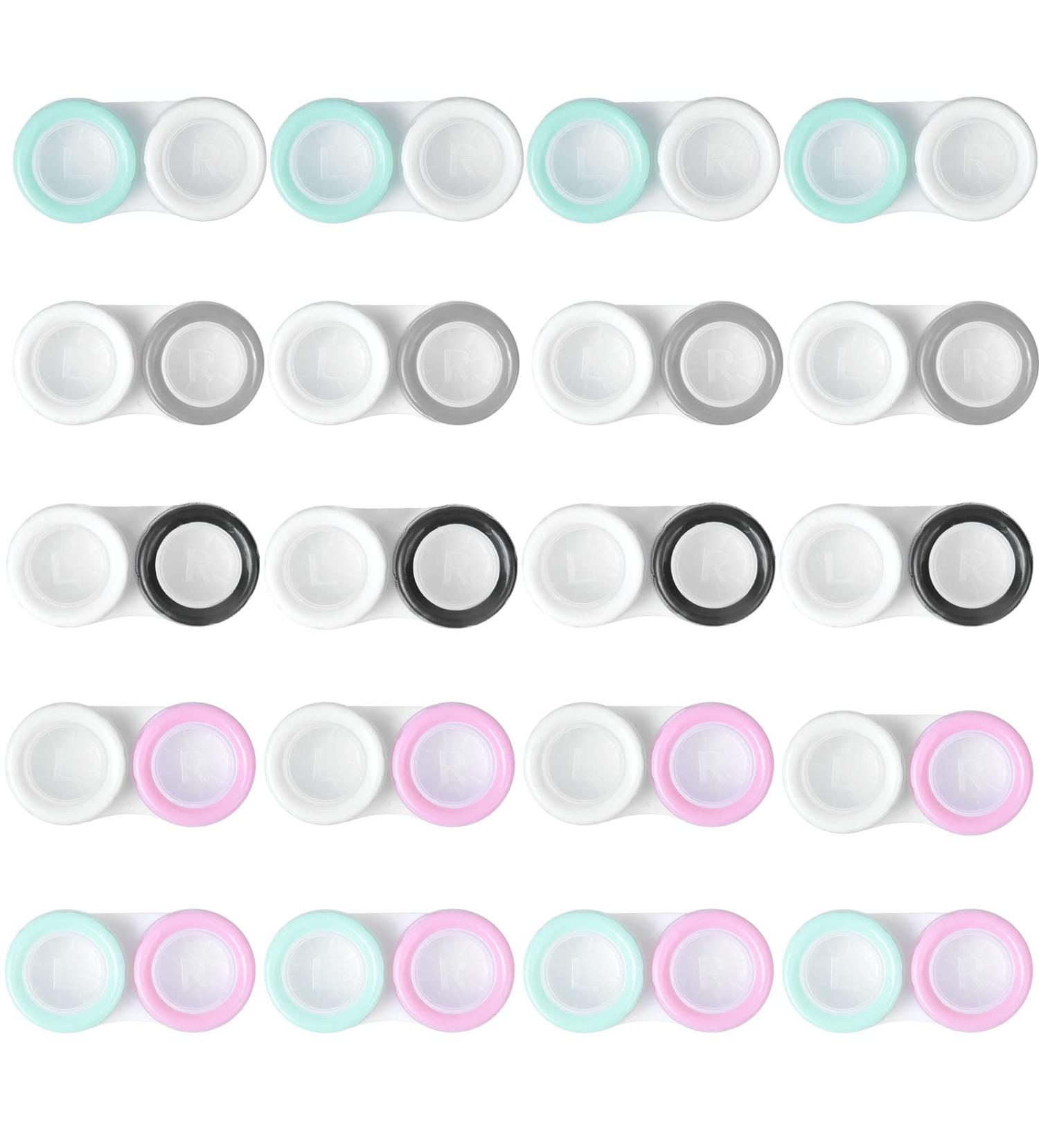 20PC Contact Lens Container Set - Travel-Friendly Screw Cap Cases in 5 Colors for Lenses & Glasses - Buy Online on GoSupps.com