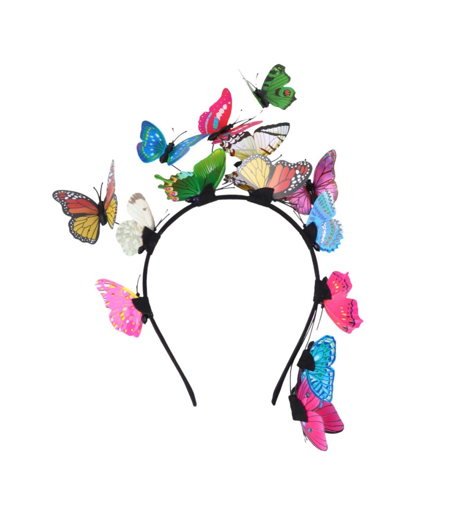 Lurrose Simulation Butterfly Headband 3D Butterfly Hairband Party Hair Accessories Festival Headband for Woman Girls Kids (Colorful) - Buy Online on GoSupps.com