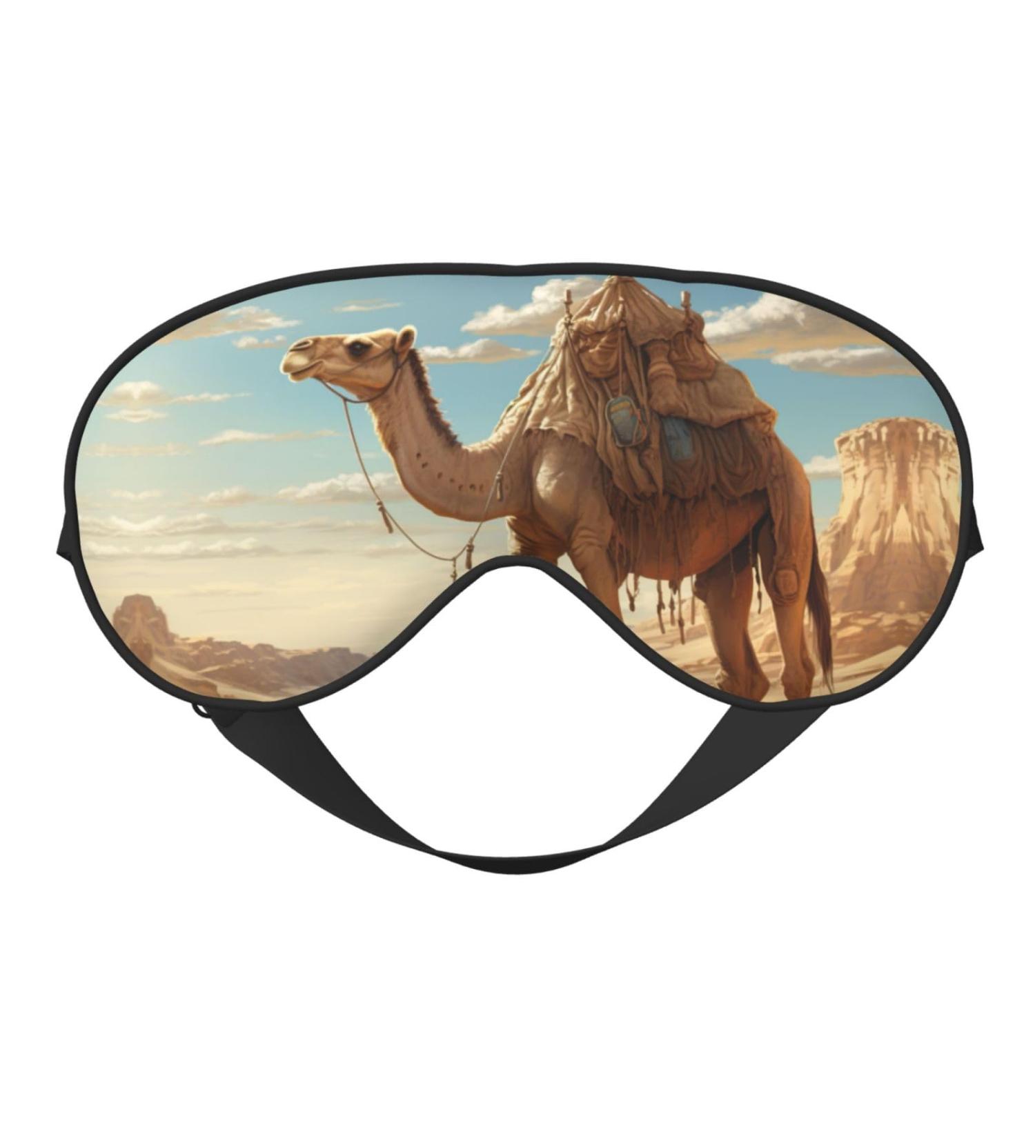BREAUX Desert Sand Camel Print Double Sided Eye Mask | Blackout Sleep Mask for Women & Men - Ultimate All-Night Comfort - Buy Online on GoSupps.com