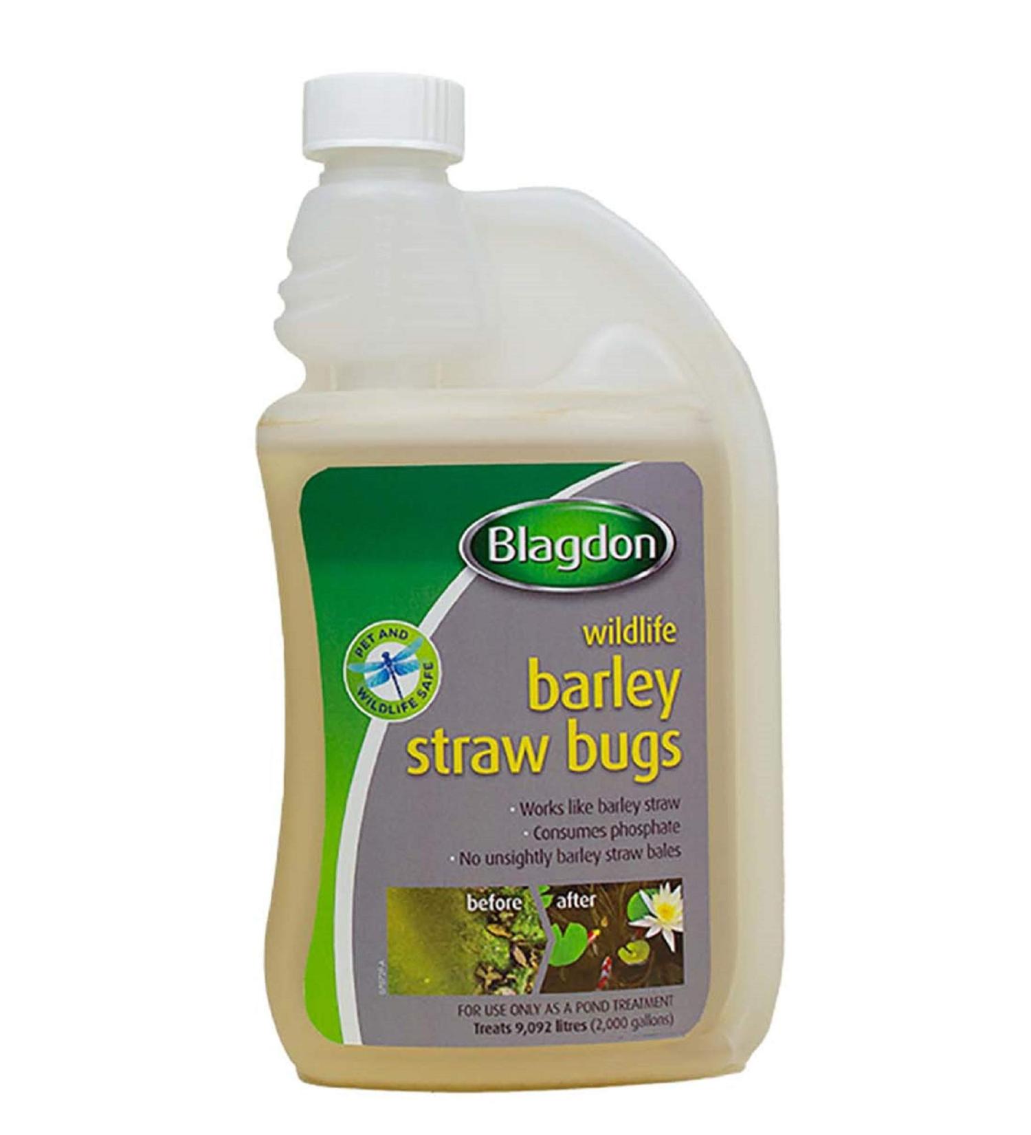 Blagdon Natural Barley Straw Bugs 1L Pond Water Treatment - Clears Green Water & Algae, Safe for Pets - 1000ml - Buy Online on GoSupps.com