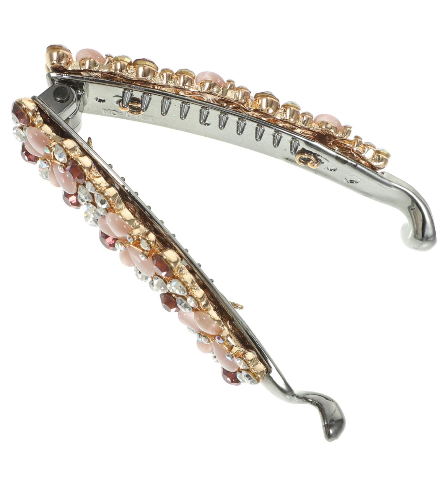 DRESSOOS Rhinestone Hair Clip Banana Hair Clips for Women Hair Accessories for Women Hair Clips for Fine Hair Rhinestone Barrettes for Women Banana Clip Rhinestones Hair Comb Curls Women's - Buy Online on GoSupps.com