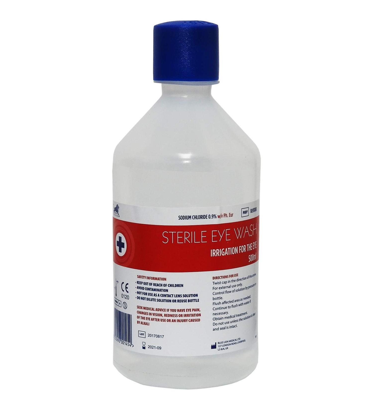 500ml Blue Lion Sterile Saline Eye Wash Reinigingsoplossing Fles