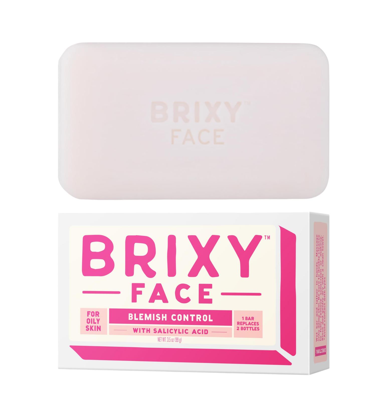 BRIXY Blemish Control Facial Cleansing Bar - Salicylic Acid for Clear Skin pH Balanced & Vegan - Buy Online on GoSupps.com