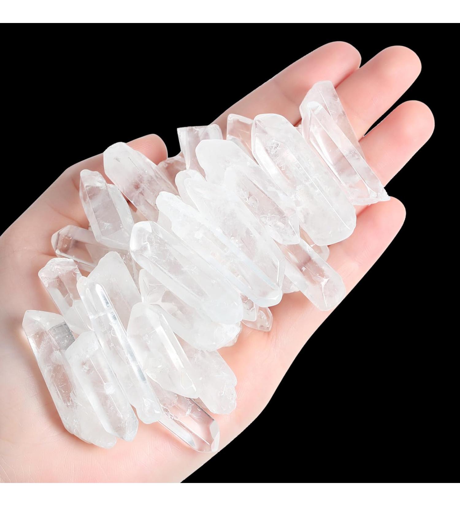 Xiannvxi 0.45 LB Raw Clear Quartz Bergkristall Stones - Natural Irregular Crystal Gemstones for DIY Jewelry - Bulk Medicinal Healing Crystals - Buy Online on GoSupps.com