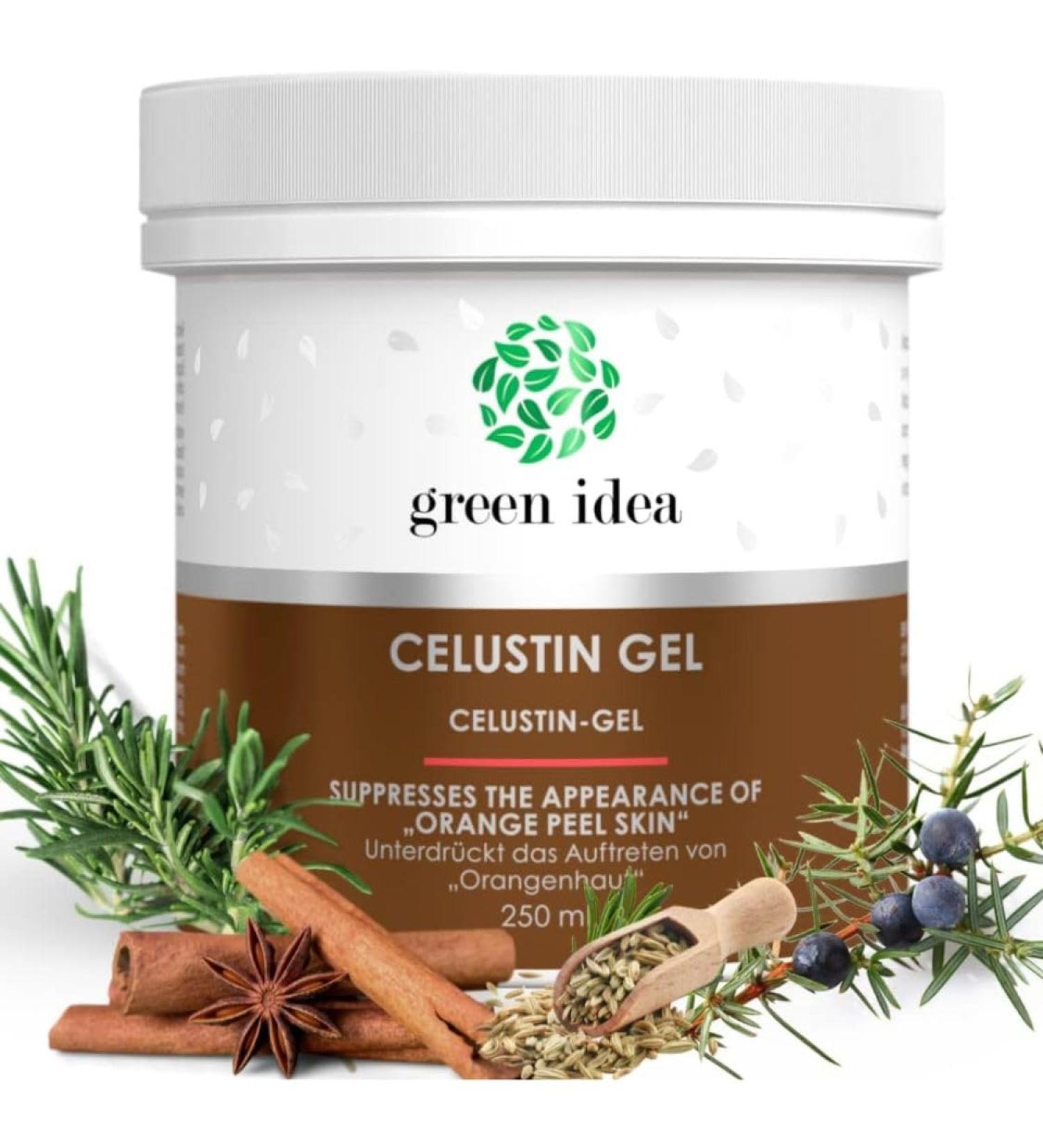 Green idea - Celustin Anti Cellulite Gel - Intense anti-cellulite gel - Powerful slimming cream - Removes the appearance of "orange peel" - 250 ml - Buy Online on GoSupps.com