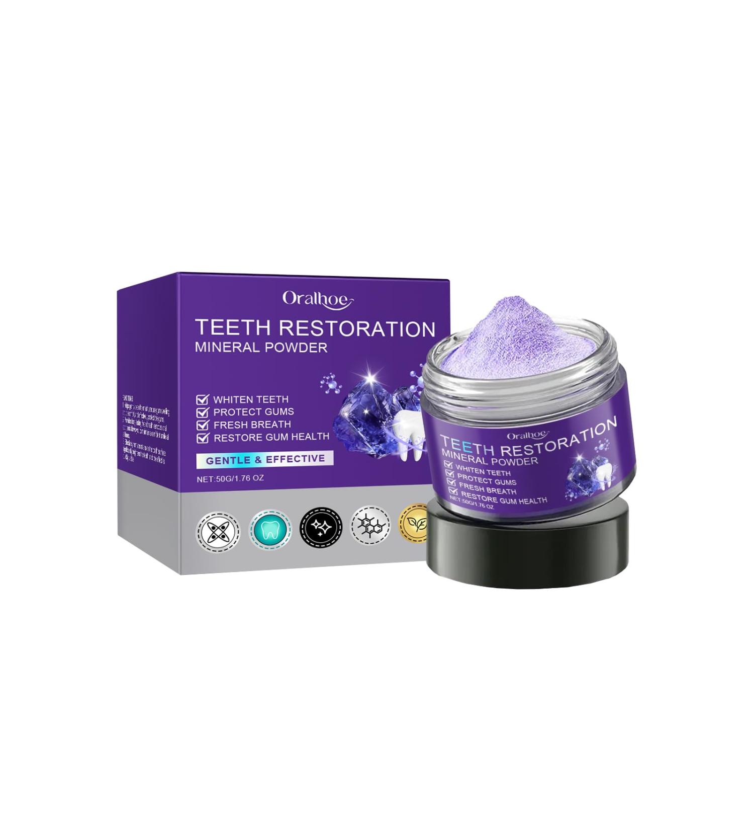 Purple Teeth Whitening Powder Gentle Cleaning Protects Teeth Long-Lasting Freshness Removes Teeth Stains and Yellowing - Buy Online on GoSupps.com