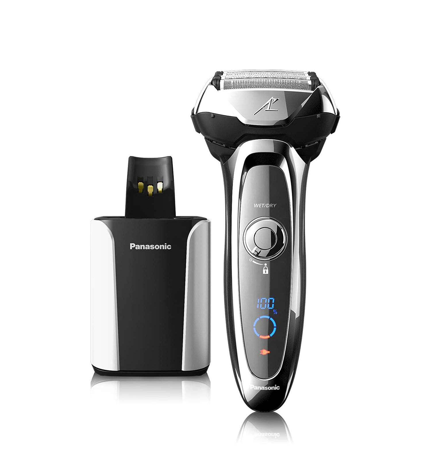 Panasonic Arc5 Electric Razor for Men - 5 Blades Shaver with Sensor Technology | Wet Dry, Silver - Includes Trimmer and Automatic Clean/Charge Station - Buy Online on GoSupps.com
