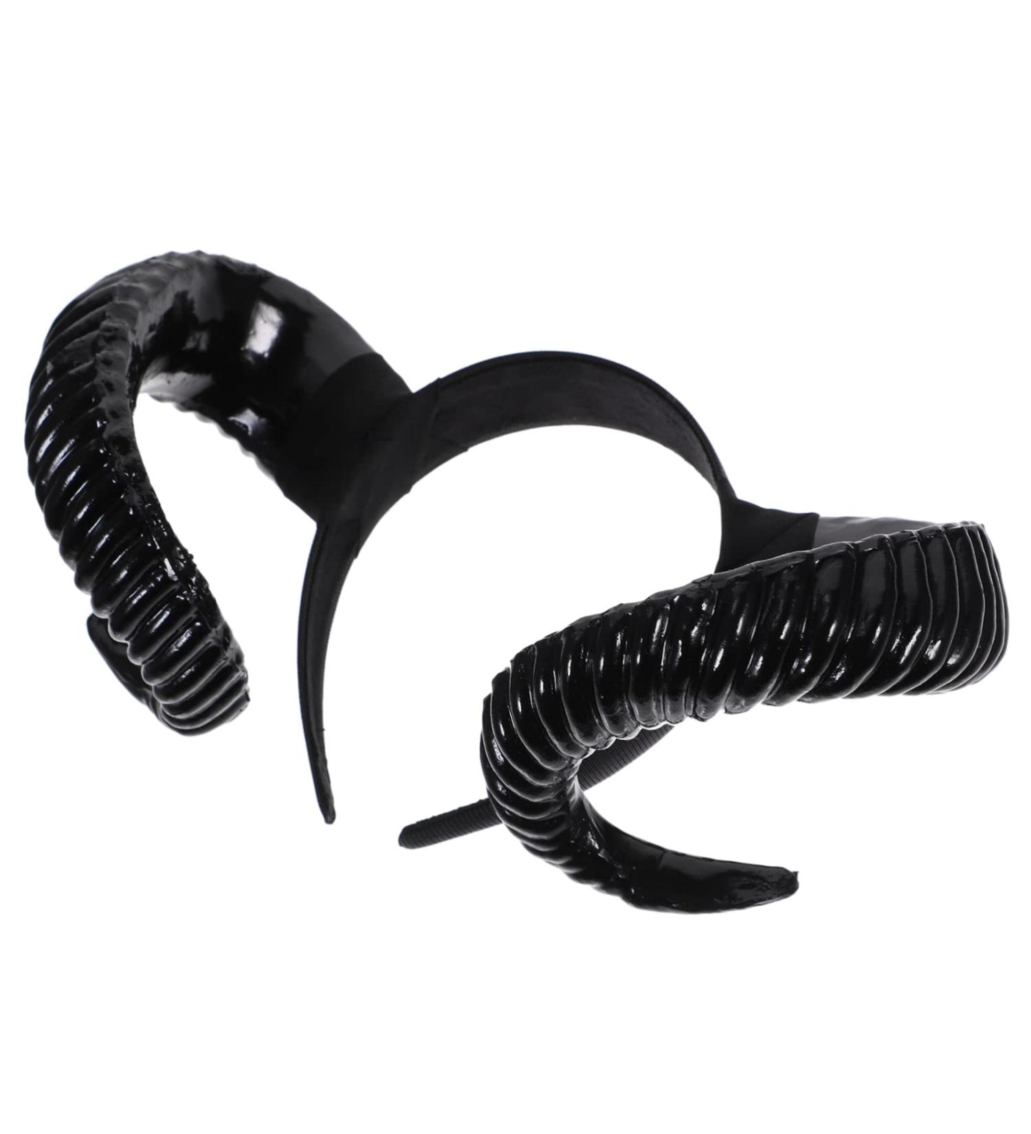 BELLIFFY Halloween Devil Horns Costume Accessory - Goat Horns and Ram Horns Headband - Unique Performance Hair Hoop for Dress up Cosplay Large Bull Horns Hair Band Sheep Horns Headband - Buy Online on GoSupps.com
