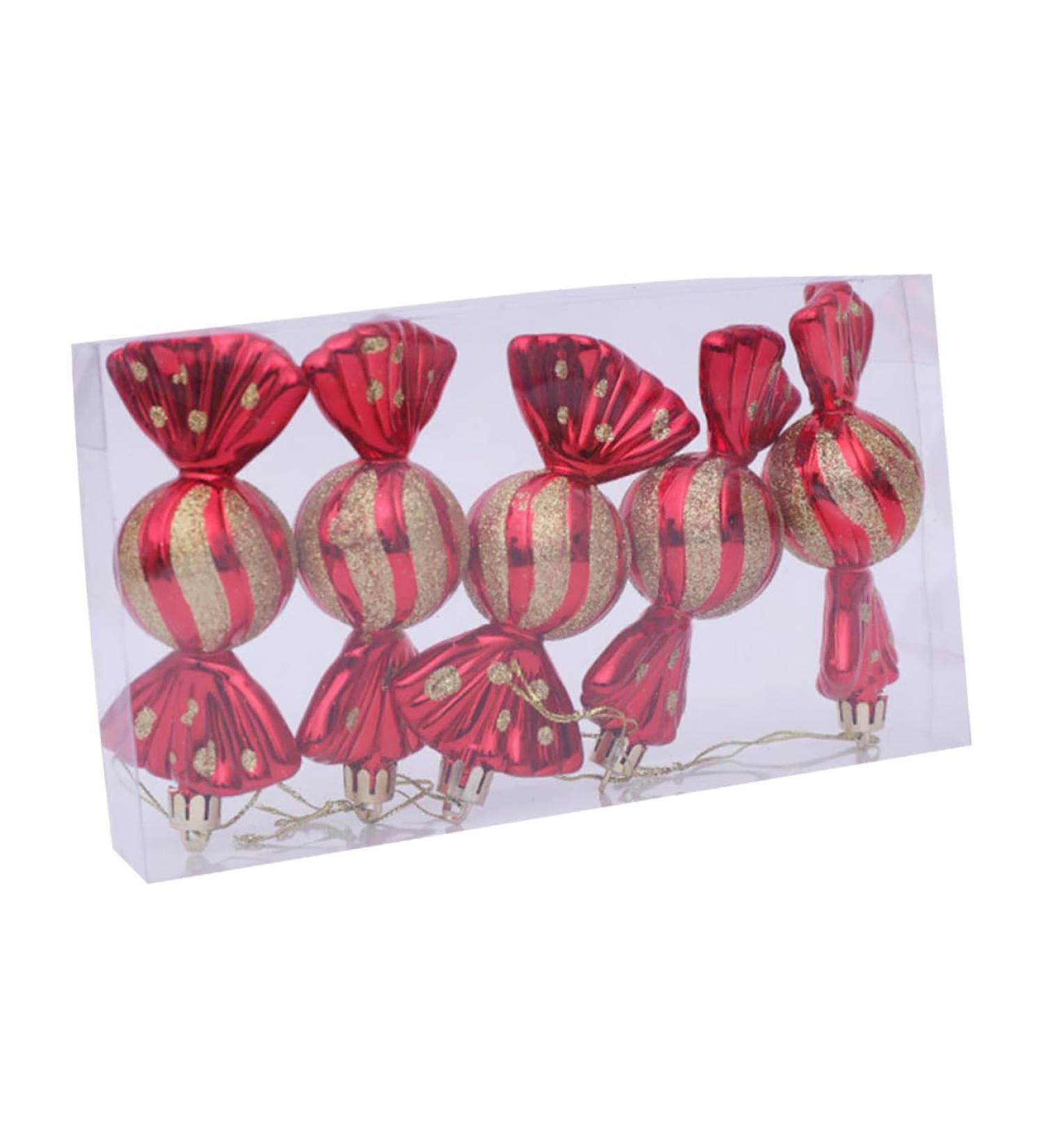 ifundom 5pcs Christmas Ornaments Xmas Ornament Filler Household Red 11X4CM - Buy Online on GoSupps.com