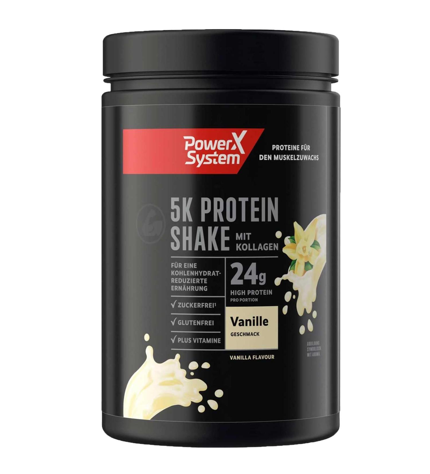 Power System 5K Protein Shake Vanilla - 360g Gluten-Free Multi-Component Protein Powder for Muscle Gain & Recovery - Buy Online on GoSupps.com