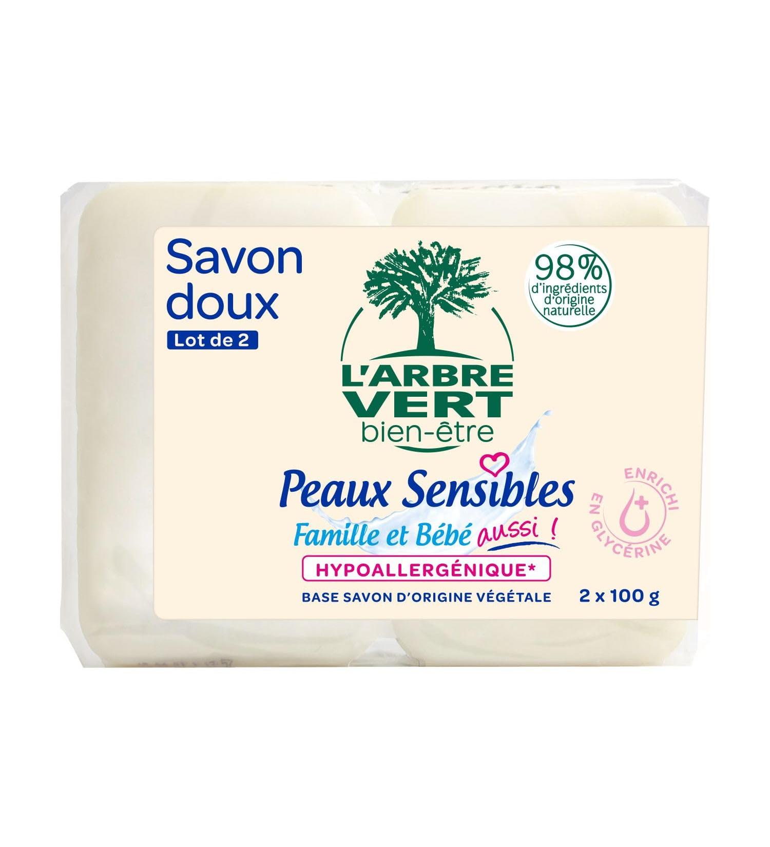 L'Arbre Vert The Green Tree Gentle Solid Soaps for Sensitive Skin 2 x 100g