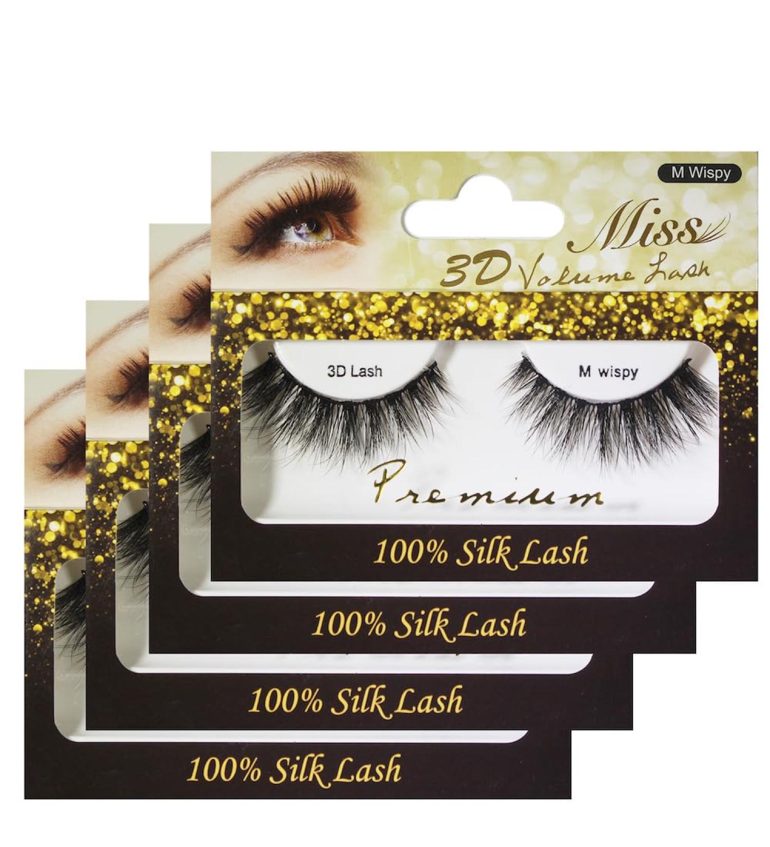 Buy Miss Lashes 3D Volume Silk Eyelash Extensions (M Wispy) - 4 Packs for Stunning Looks | International Shipping Available - Buy Online on GoSupps.com