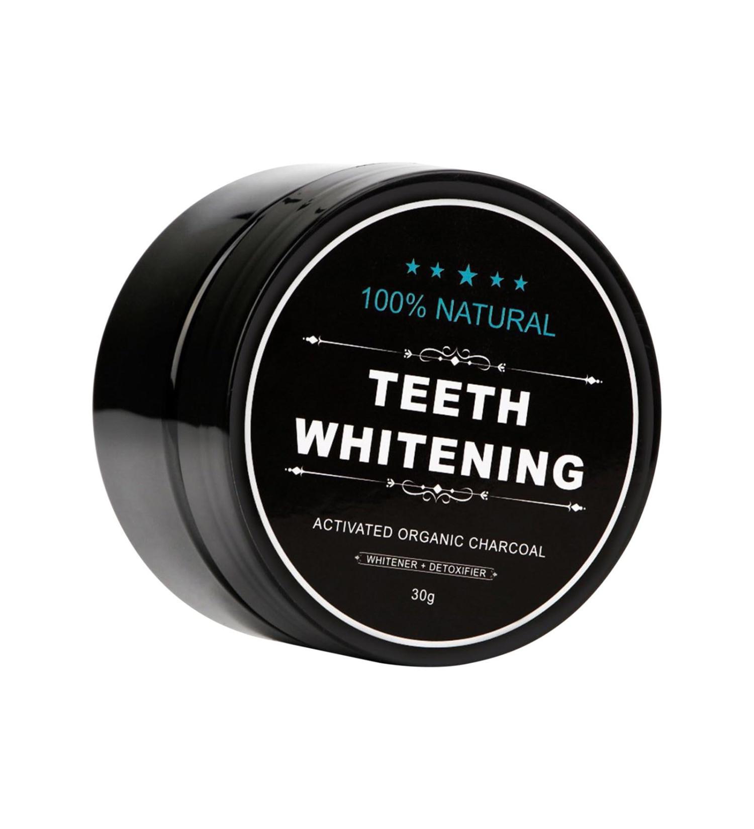 Activated Carbon Toothpaste Powder - Natural Charcoal Teeth Whitening & Bamboo Toothbrush | Eco-Friendly Tooth Whitening Powder - Buy Online on GoSupps.com