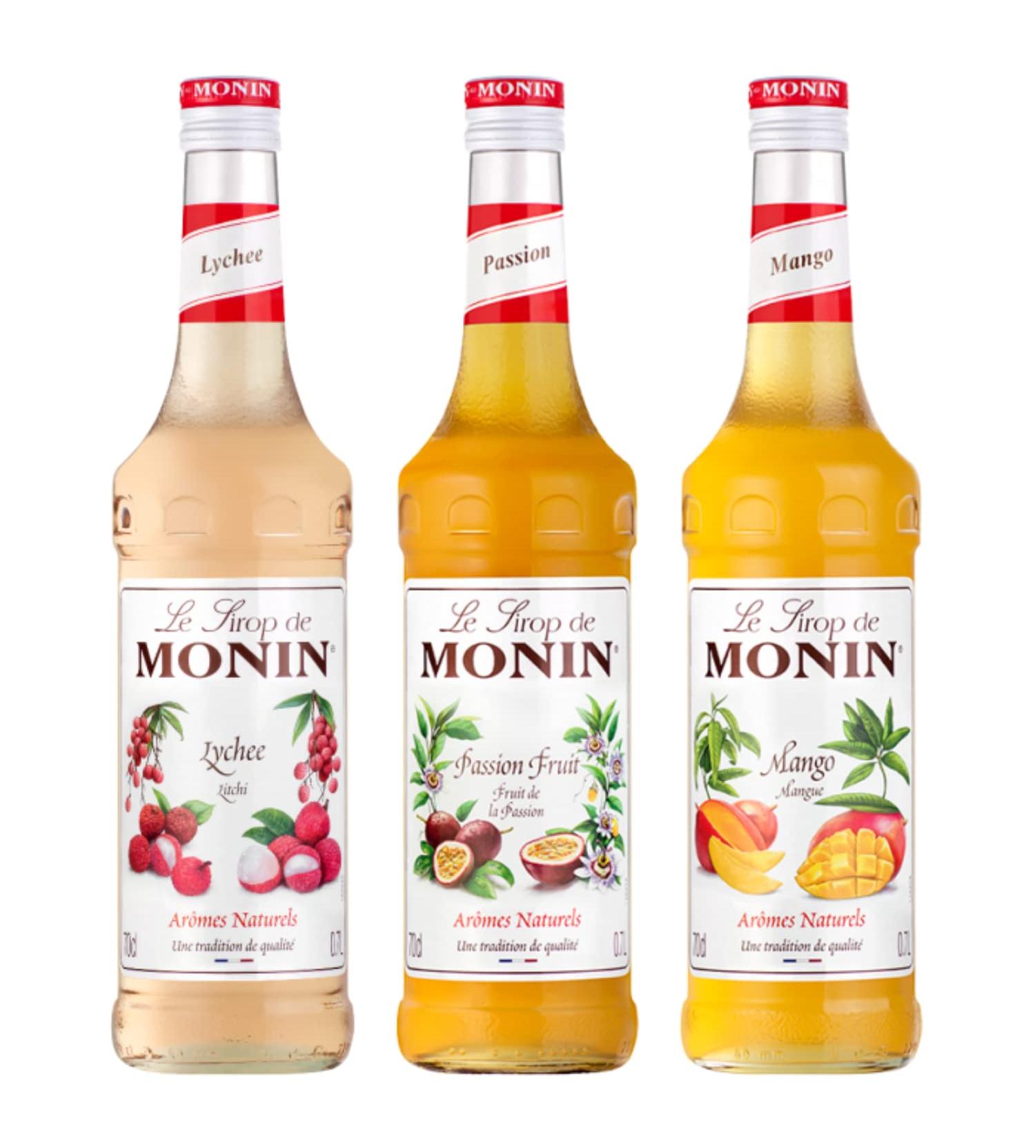 Set of exotic syrups - 3x70cL Lychee, Passion Fruit, Mango