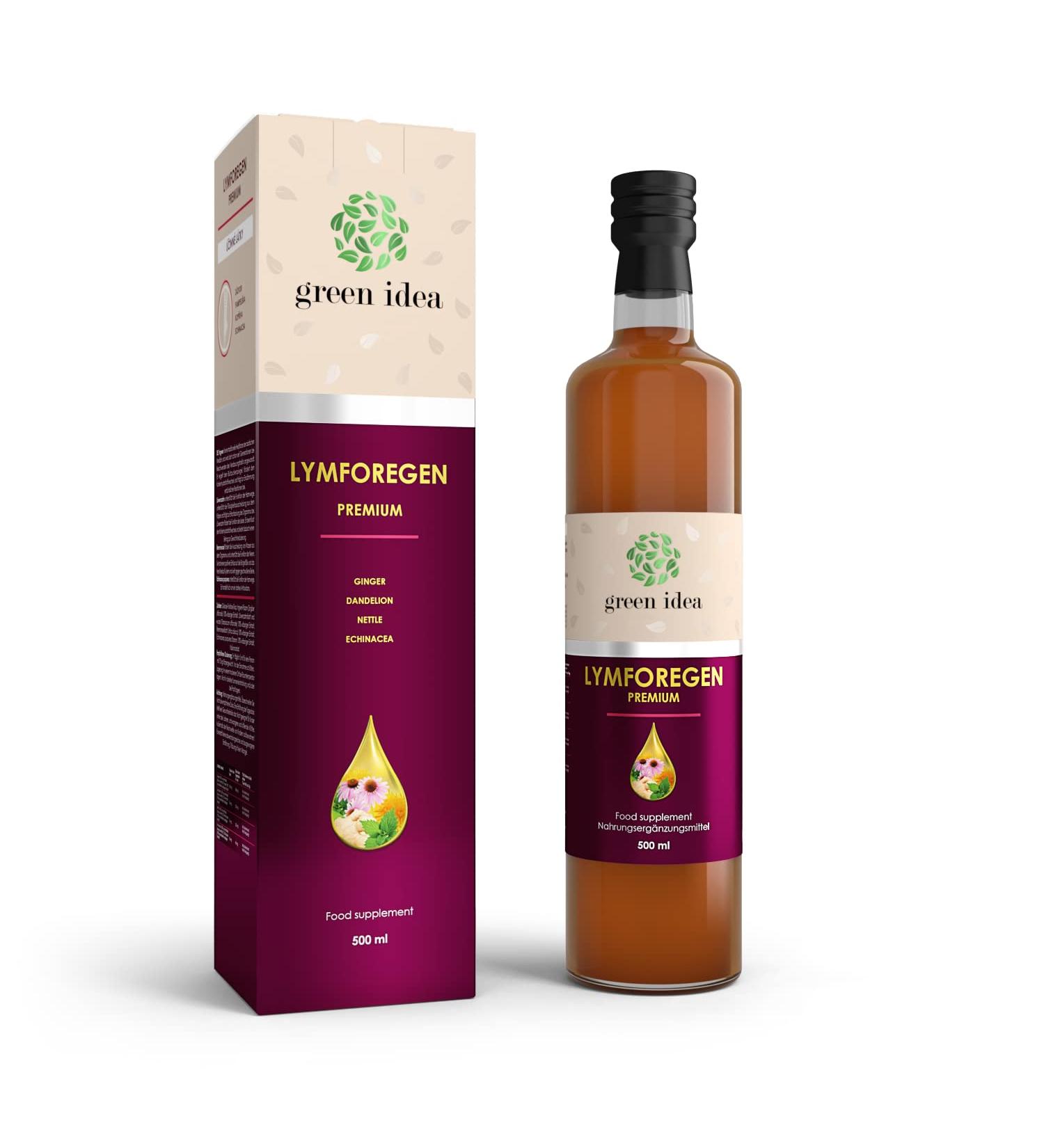 Green Idea Lym Research Syrup 500ml - Vegan Lymphatic Support with Nettle Dandelion & Ginger - Optimal Drainage Formula - Buy Online on GoSupps.com