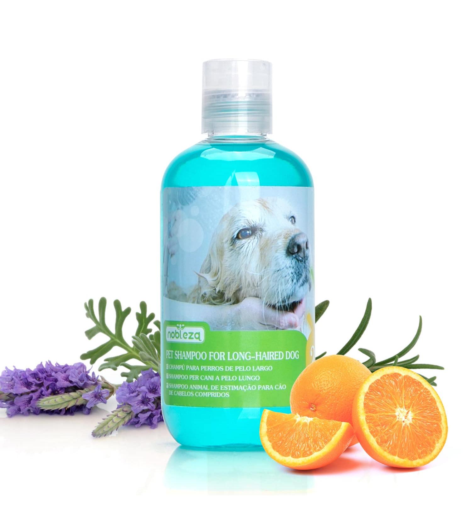 Nobleza Dog Shampoo for Long Hair with Camellia Sinensis Extract | Itch Relief & Odor Control | Paraben & Phthalate Free | Lavender Citrus Scent | 250ml - Buy Online on GoSupps.com