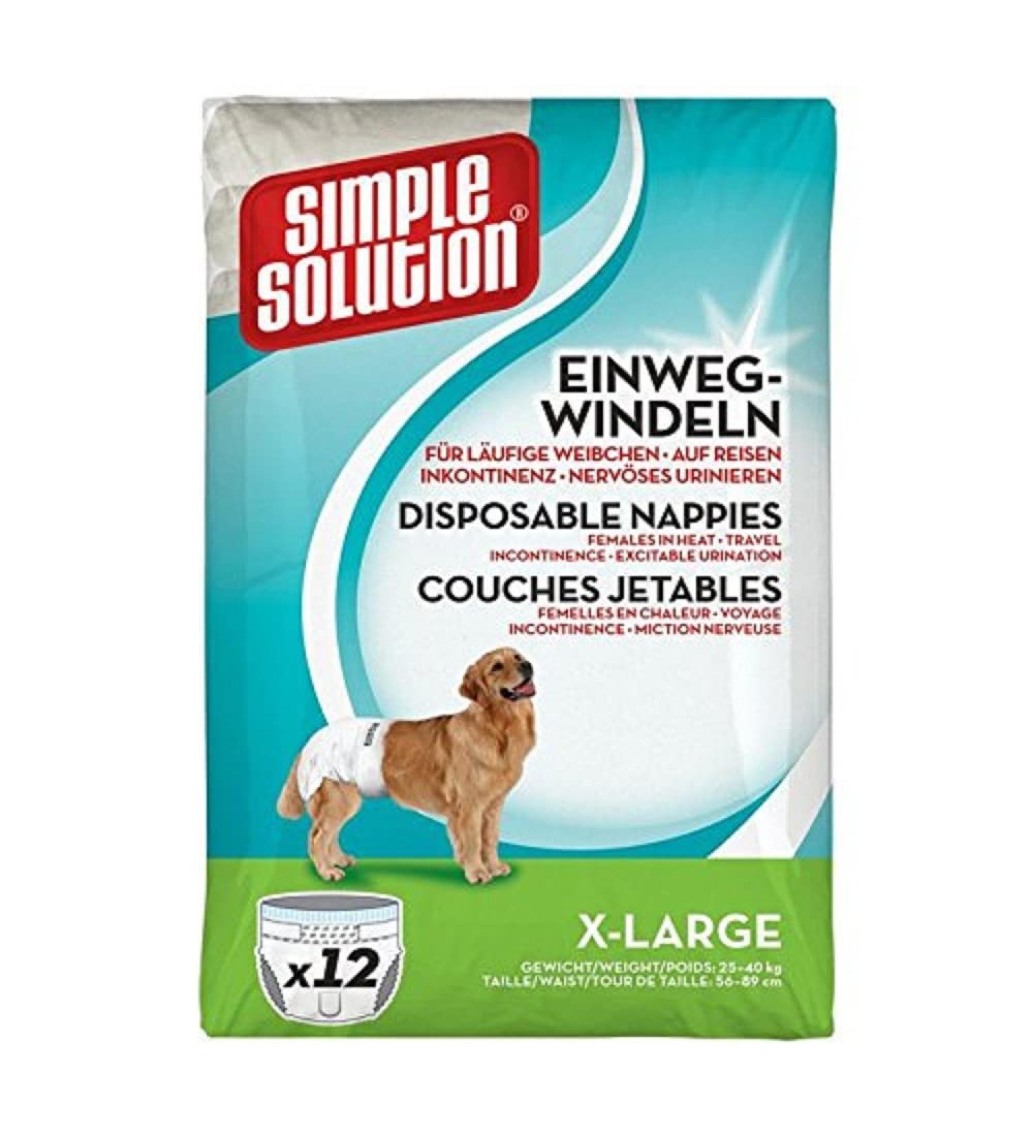 Simple Solution XL Dog Diapers - 12 Pack | Ultimate Leak-Proof Protection for Large Dogs - Buy Internationally! - Buy Online on GoSupps.com