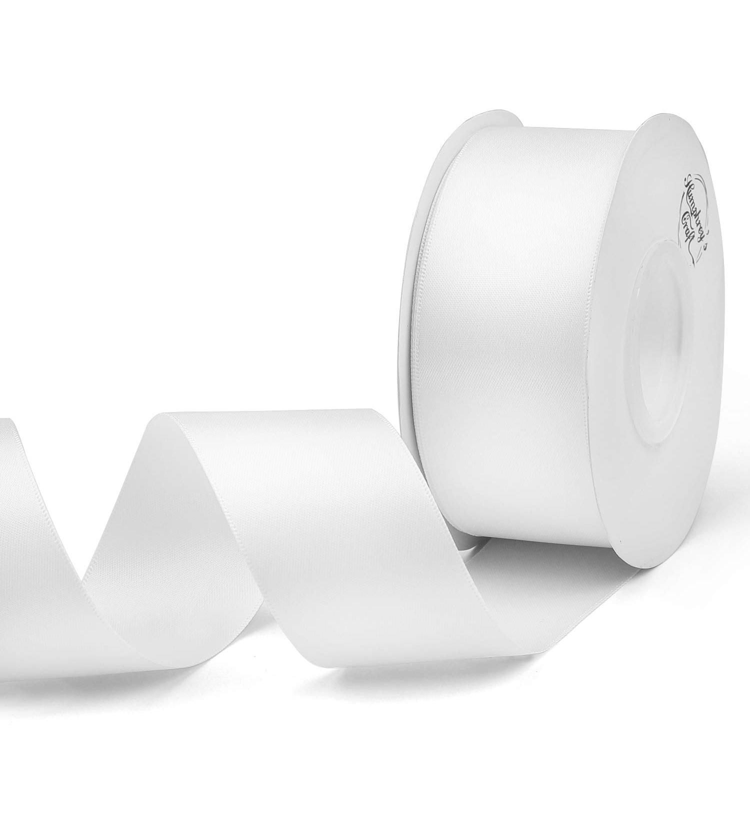 Humphrey's Craft 1-1/2 White Satin Ribbon - 25 Yards | Perfect for Crafts, Gift Wrapping, DIY Bows, Bouquet Decoration, Sewing | Variety of Colors Available - Buy Online on GoSupps.com