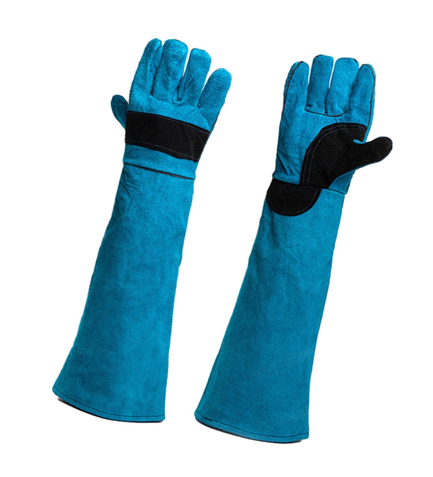 VueinRG Bite-Proof Gloves - 45 cm Anti-Bite Animal Handling Gloves for Welding Gardening & Pet Care (Green) - Buy Online on GoSupps.com