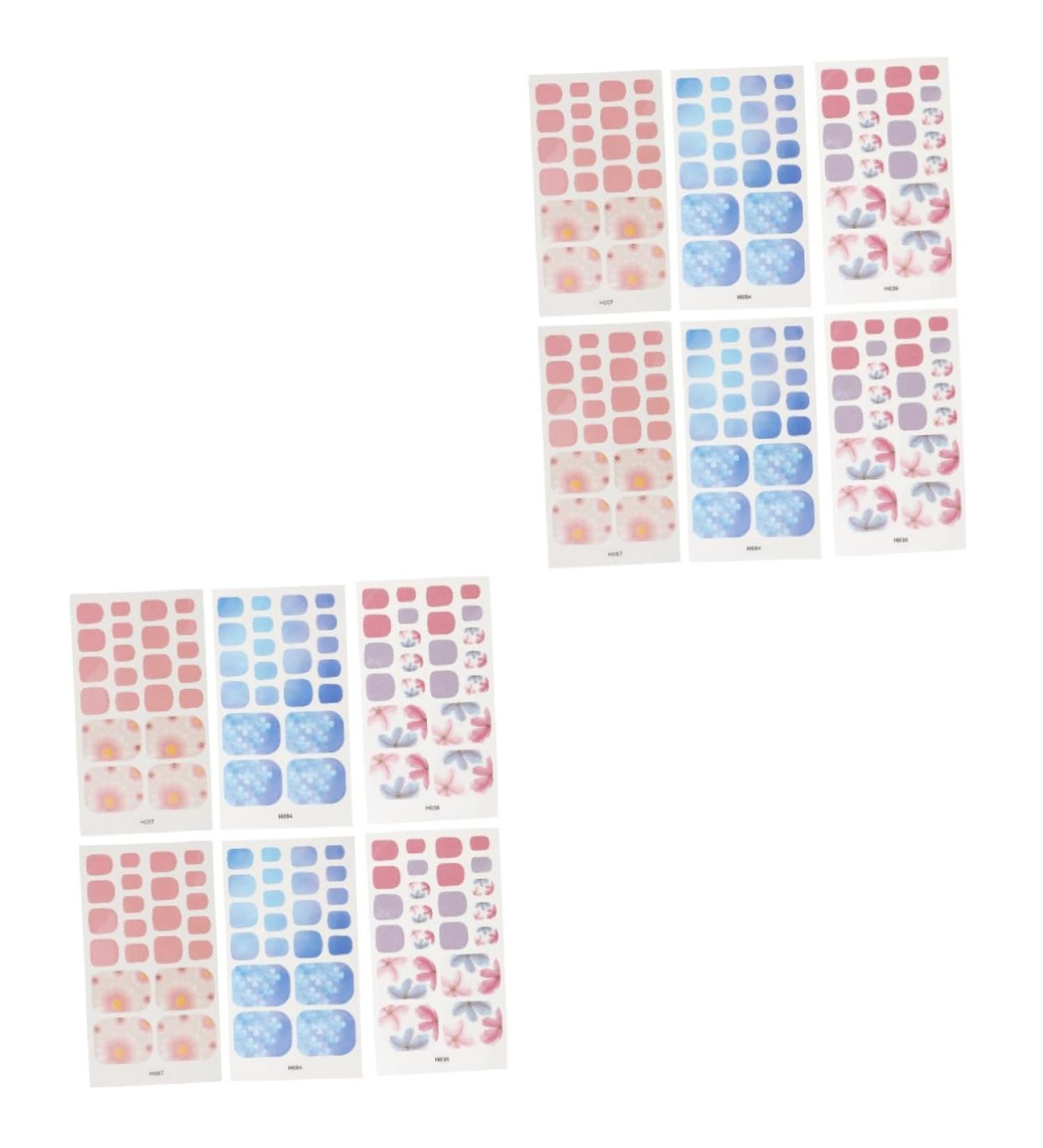 FRCOLOR 12 Sheets toenail Stickers Toe Nail Stickers Trendy Stickers False Nail Covers Nail Stickers Full Nail Wraps Nail Art Stickers Toenails Sticker Full Coverage Decorate Child Assorted Colorx2pcs 10X5.5X0.1CMx2pcs - Buy Online on GoSupps.com