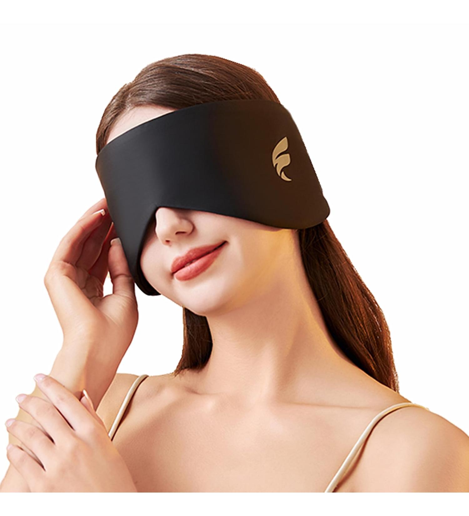 Soft Double-Sided Sleep Mask - Light Blocking Eye Cover for Men & Women - Adjustable Oversized Blindfold for Travel & Napping - Black - Buy Online on GoSupps.com