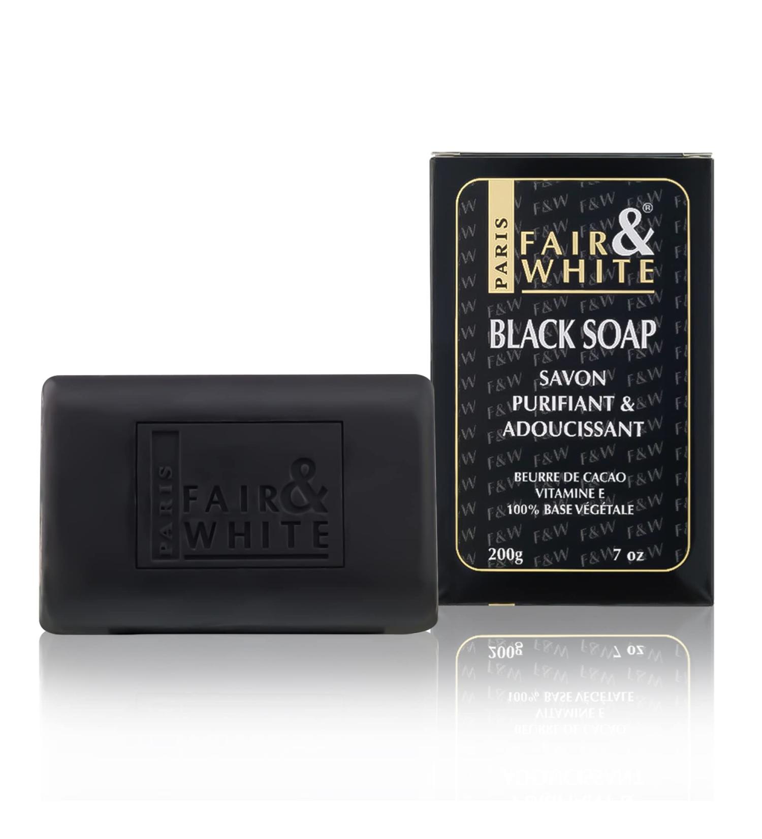 Fair & White So Original Black Soap - 7 fl oz / 200g | Moisturizing Hand Soap for Soft Skin | Natural Body Cleanser with Glycerin & Cocoa Butter - Buy Online on GoSupps.com