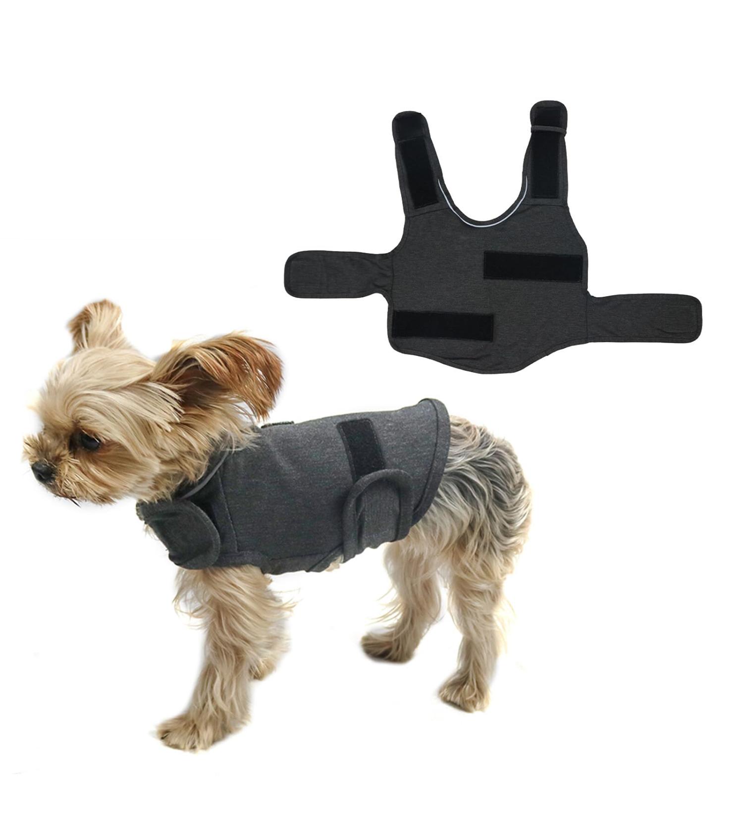 Dog Calming Jacket | Thunder Wrap for Stress Relief | Reflective Comfort Vest - Heather Gray - Buy Online on GoSupps.com