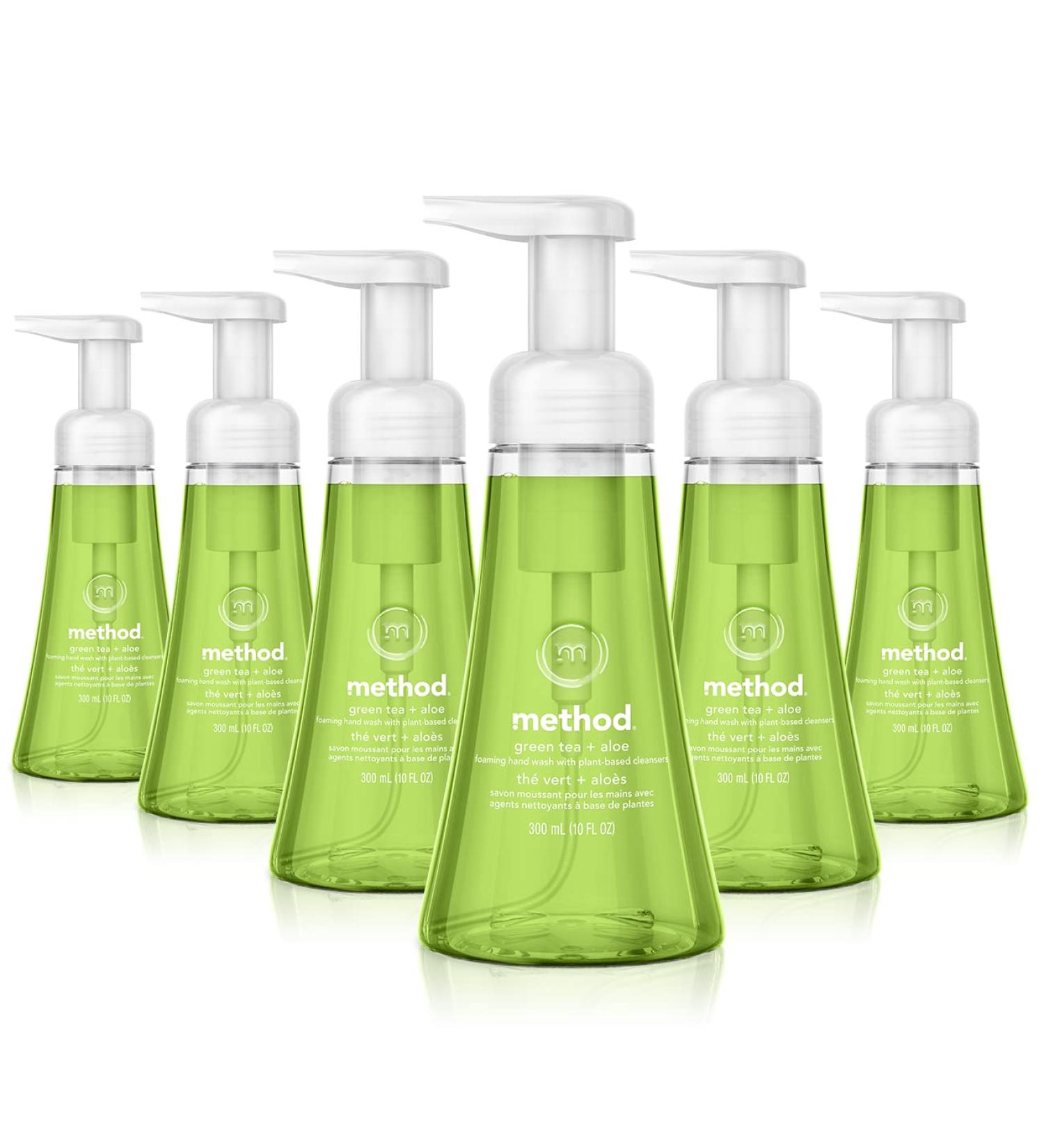 Method Foaming Hand Soap Green Tea + Aloe 10 Fl Oz (Pack of 6) - Refreshing Scent, Gentle Cleansing Formula | Eco-Friendly Packaging - Buy Online on GoSupps.com