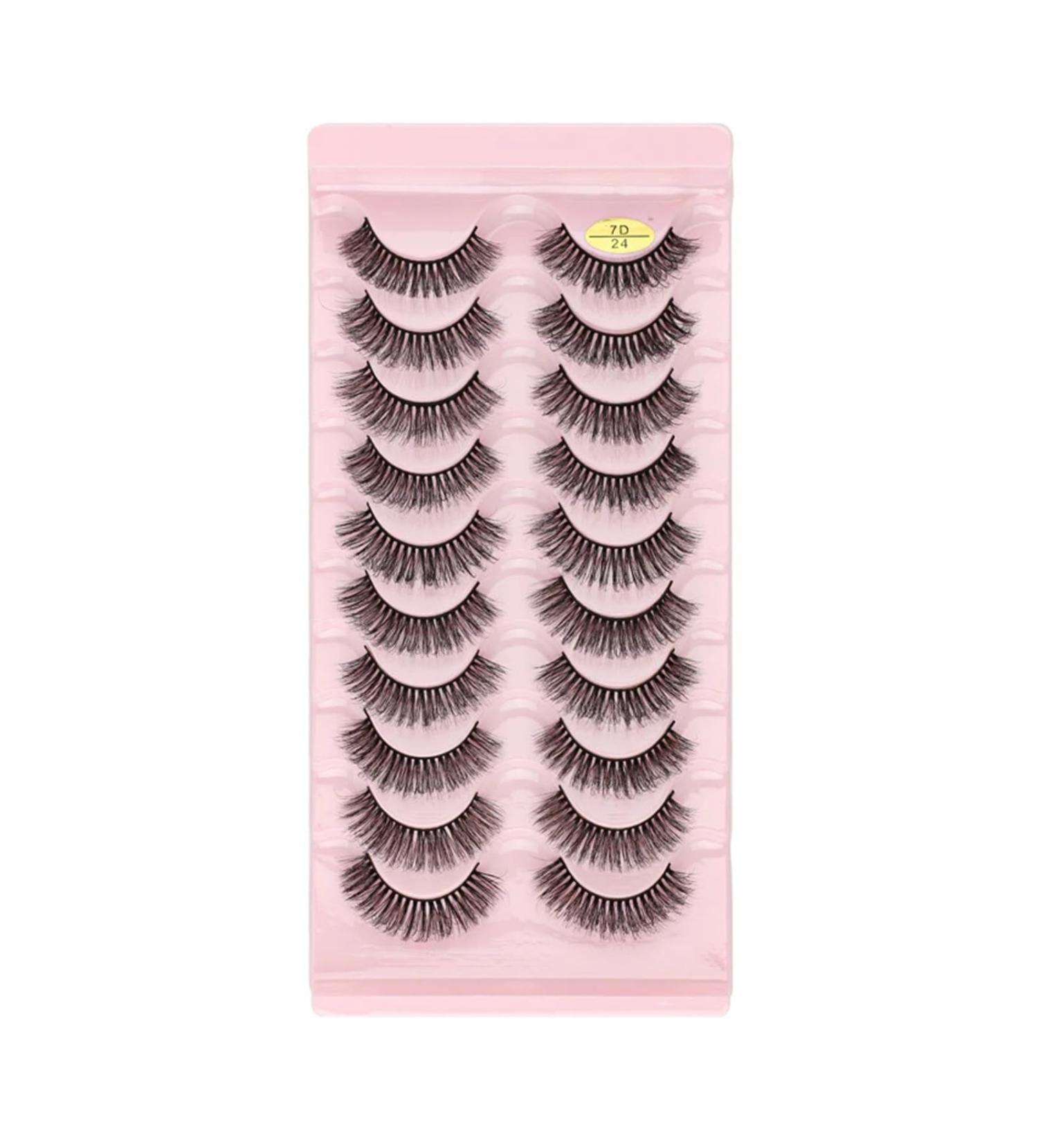 UAMOU Lashes Volume Fluffy Dense Russian Curling Fake Eyelashes Mink Eyes Extension Russian Strip Lashes handmade Cheerfully (Color : 10pairs 7D-24 Size : 5 Boxes) - Buy Online on GoSupps.com
