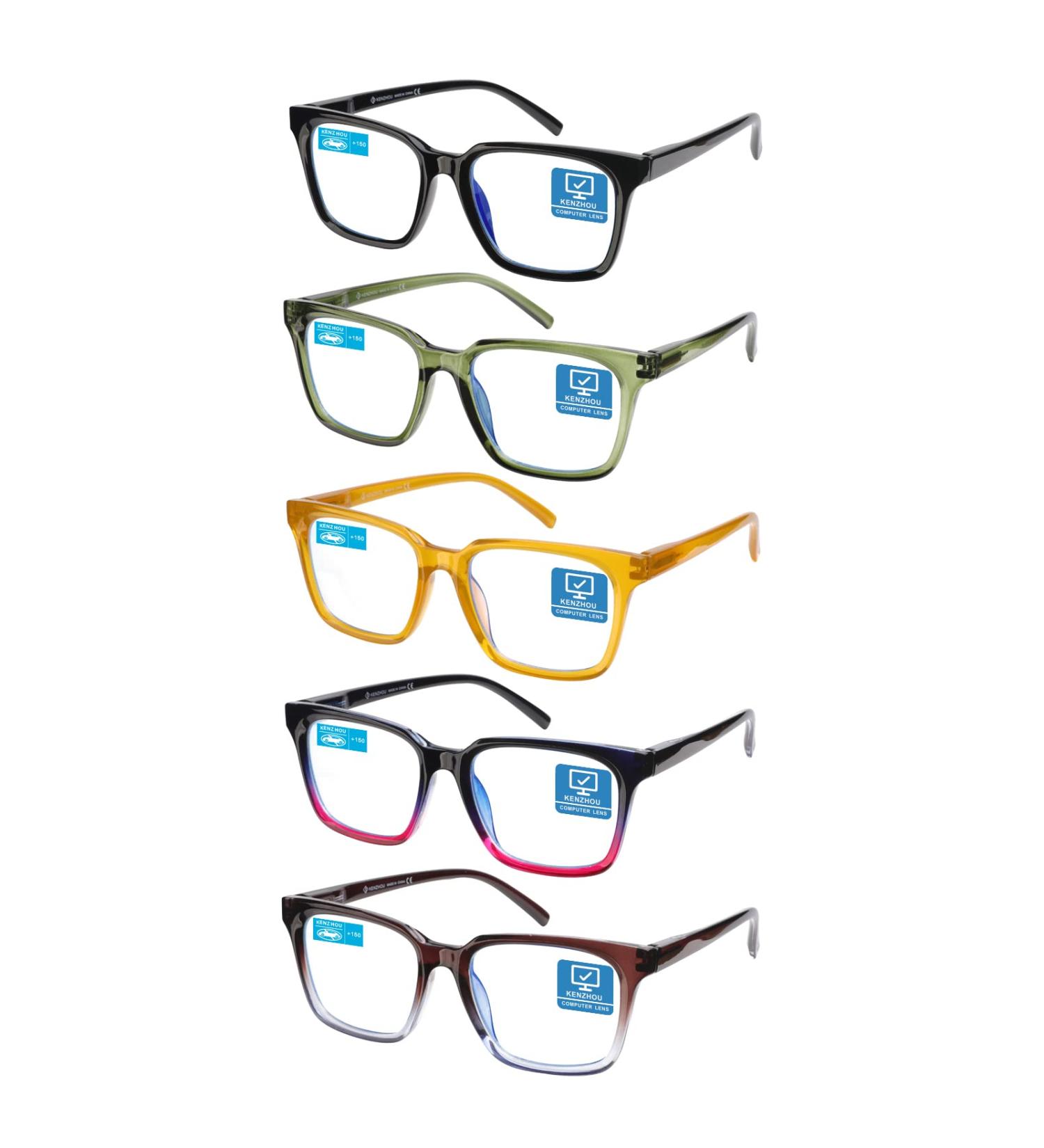 K KENZHOU Blue Light Blocking Reading Glasses for Men & Women | Anti-Headache & Eye Strain | 5 Pack Computer Readers - Buy Online on GoSupps.com