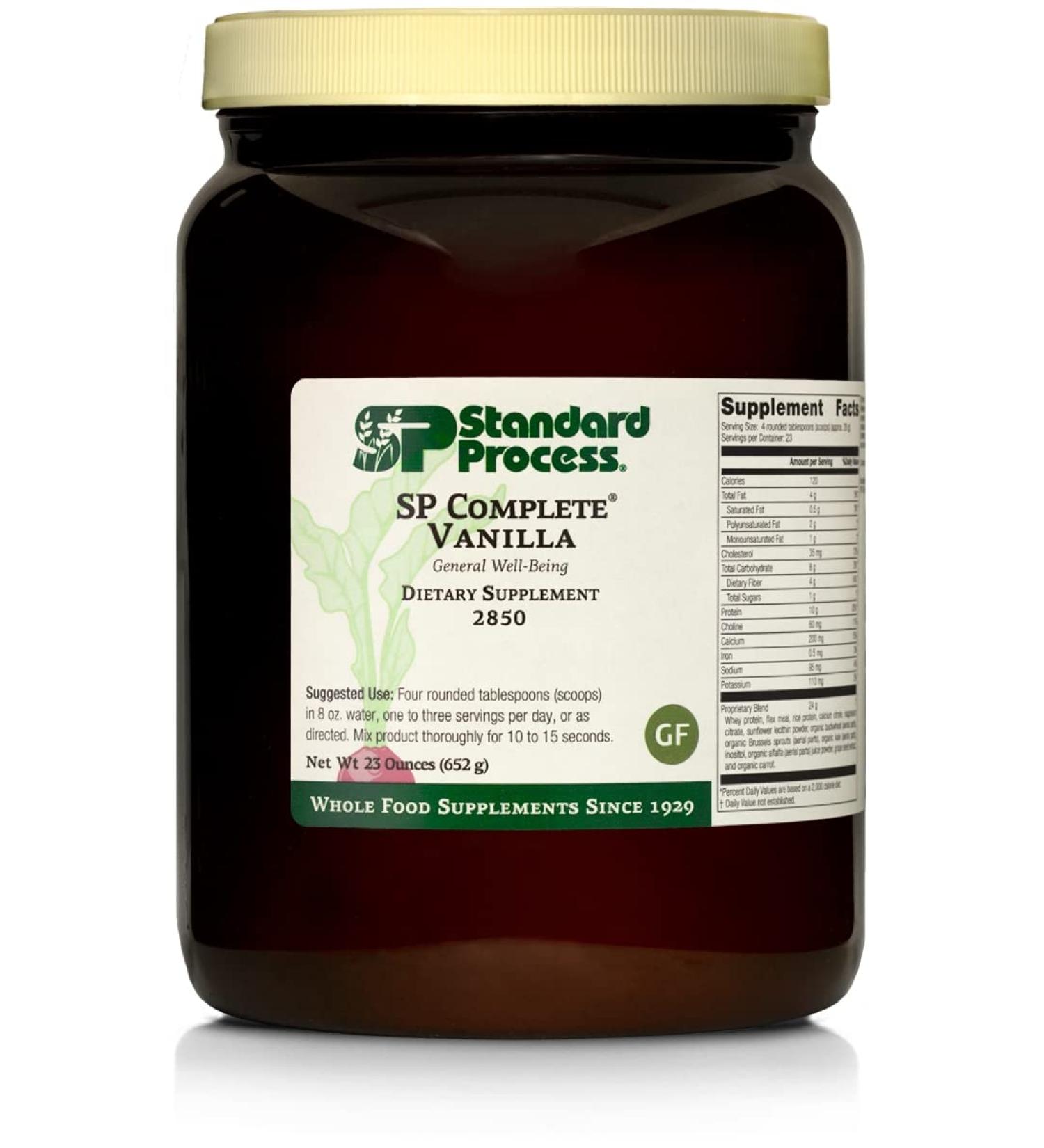Standard Process SP Complete - Whole Food Immune & Liver Support Antioxidant with Rice Protein, Grapeseed Extract & Choline - Vegetarian Vanilla 23oz - Buy Online on GoSupps.com