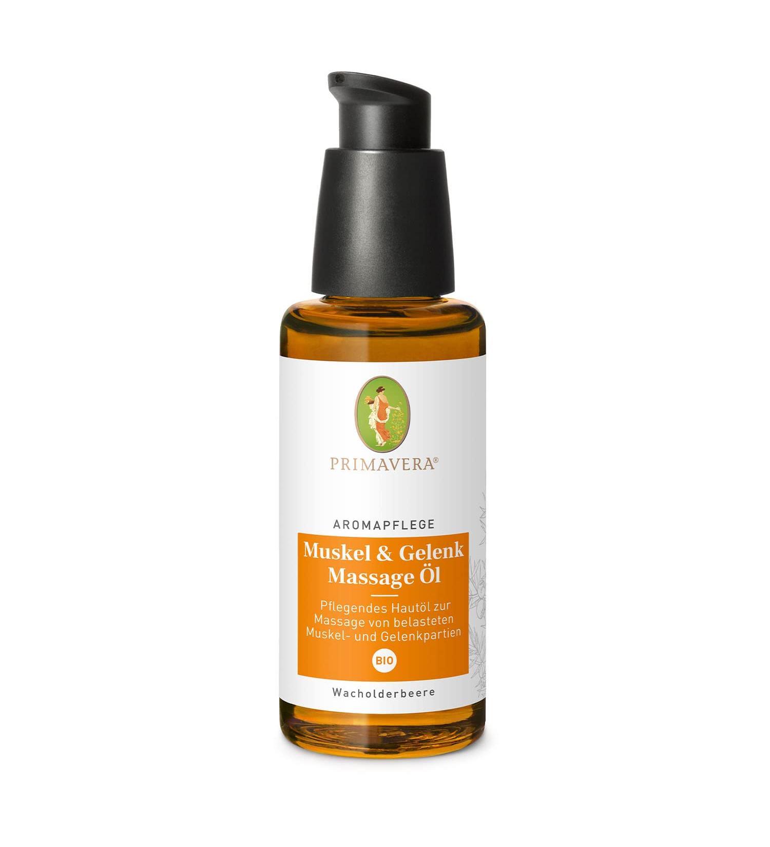 Primavera Organic Muscle & Joint Massage Oil 50ml | Vegan Aromatherapy Essential Oils for Muscle Relief & Mobility - Buy Online on GoSupps.com