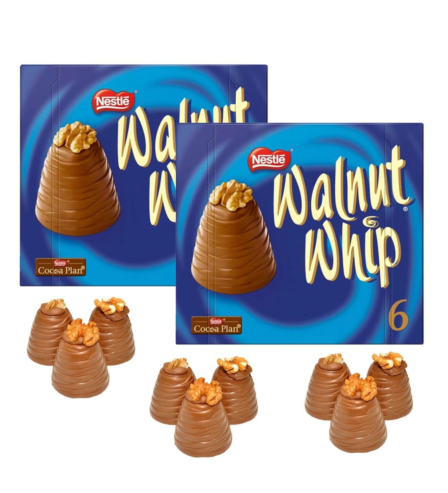 Walnut Whip Chocolate Gift Box 180g (6 x 30g) - Pack of 2 - Buy Online on GoSupps.com