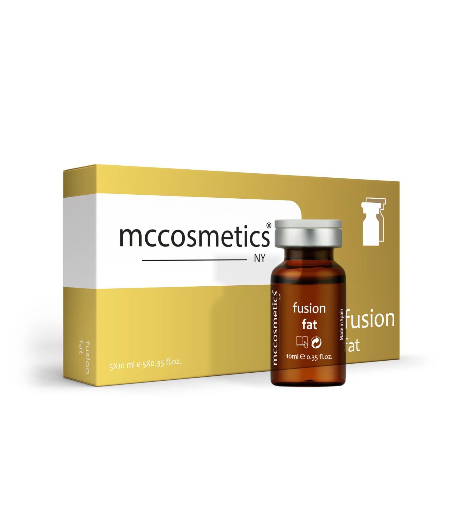 MCCosmetics NY | Fusion Fat Cosmetic Solution | Caffeine Organic Silicon Asian Centella Hyaluronidase | 5 x 10ml Vials | Professional Use | Made in Spain