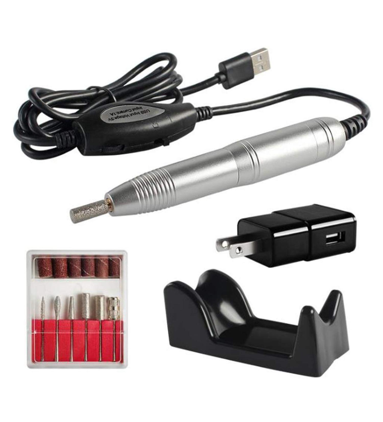 Electric Nail Drill File Machine Handle Pen Type Manicure Pedicure Kit with USB Interface for Acrylic Nails Gel Nail Glazing Nail Drill Nail Art Polisher Sets (Portable - Buy Online on GoSupps.com