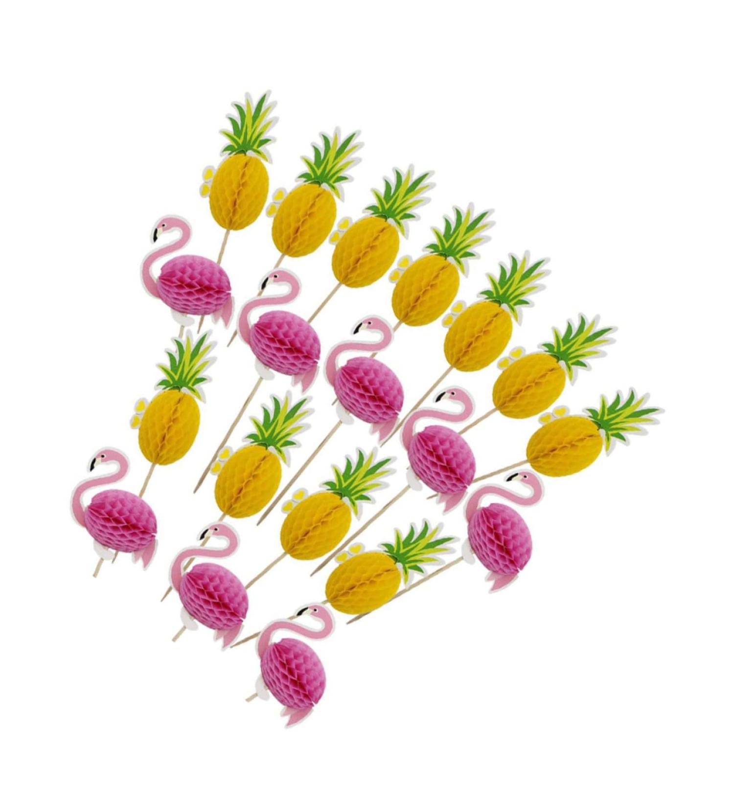 OFFSCH 19pcs Baking Decoration Insert Cake Topper Toppers Para Comida Cake Decor Topper Flamingo Cake Insert Decoration Fruit Cake Cupcake Three-dimensional Paper 3d Decorative Sign - Buy Online on GoSupps.com