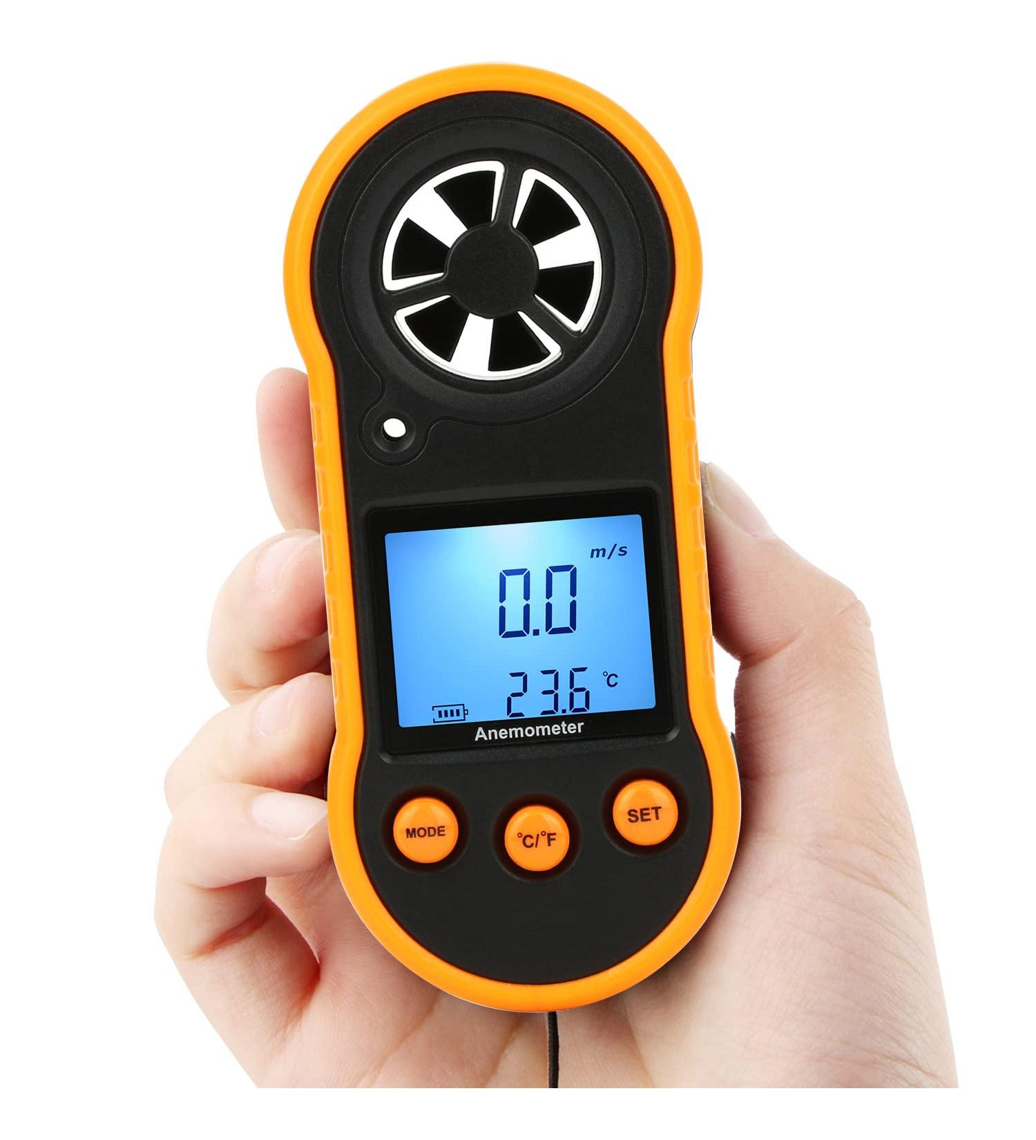 Buy Digital Wind Knife - LCD Anemometer for Accurate Wind Speed Measurement | Ideal for Sailing Surfing & Fishing - Yellow - Buy Online on GoSupps.com