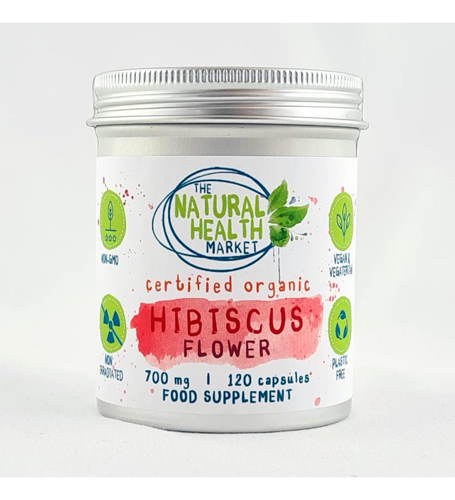 Organic Hibiscus Flower Capsules - 700mg (120 ct.) | Soil Association Certified - Buy Online on GoSupps.com